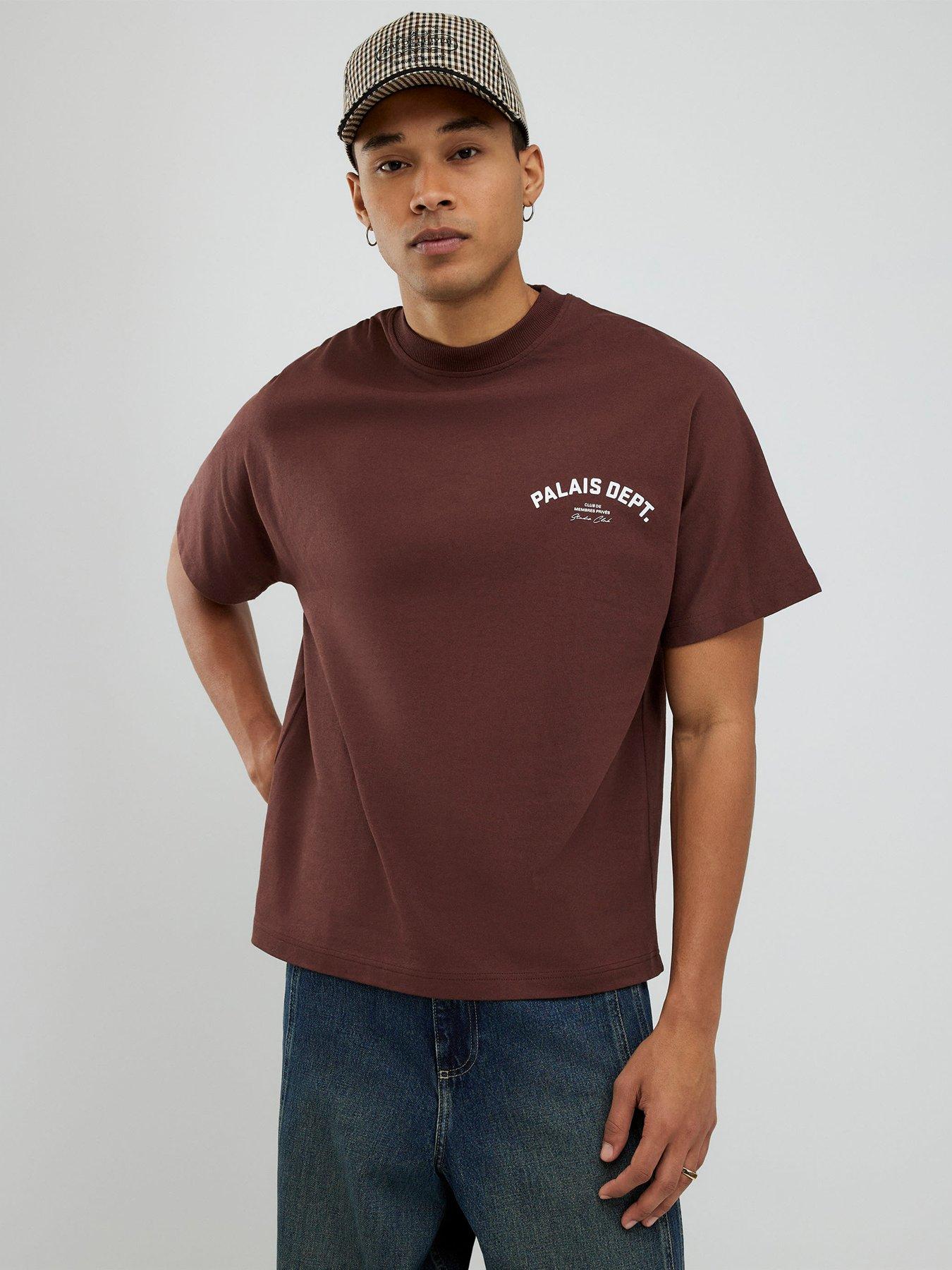 Image 2 of 4 of River Island Oversized Fit Palais Dept T-shirt - Brown