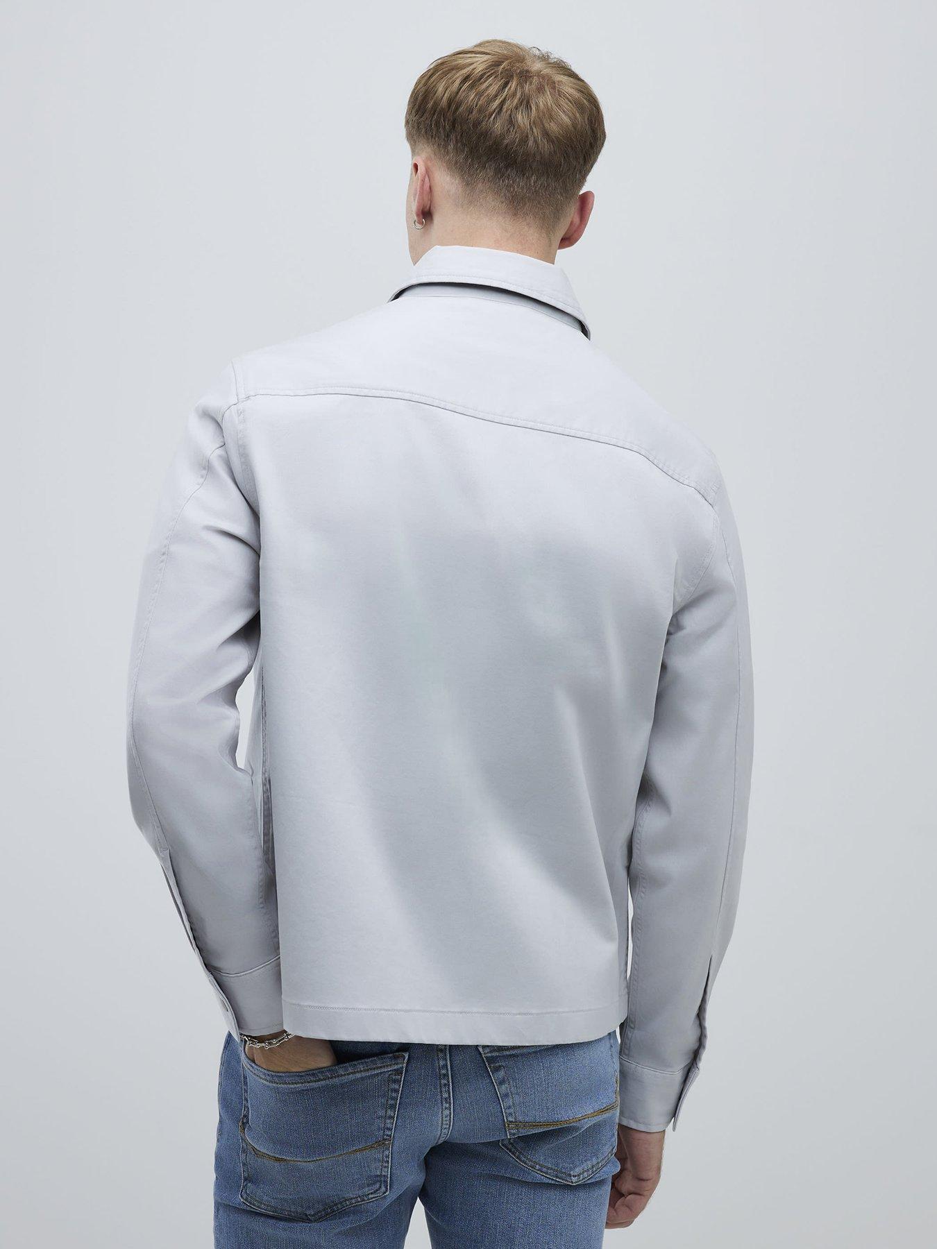  image of river-island-regular-fit-zipper-overshirt-grey