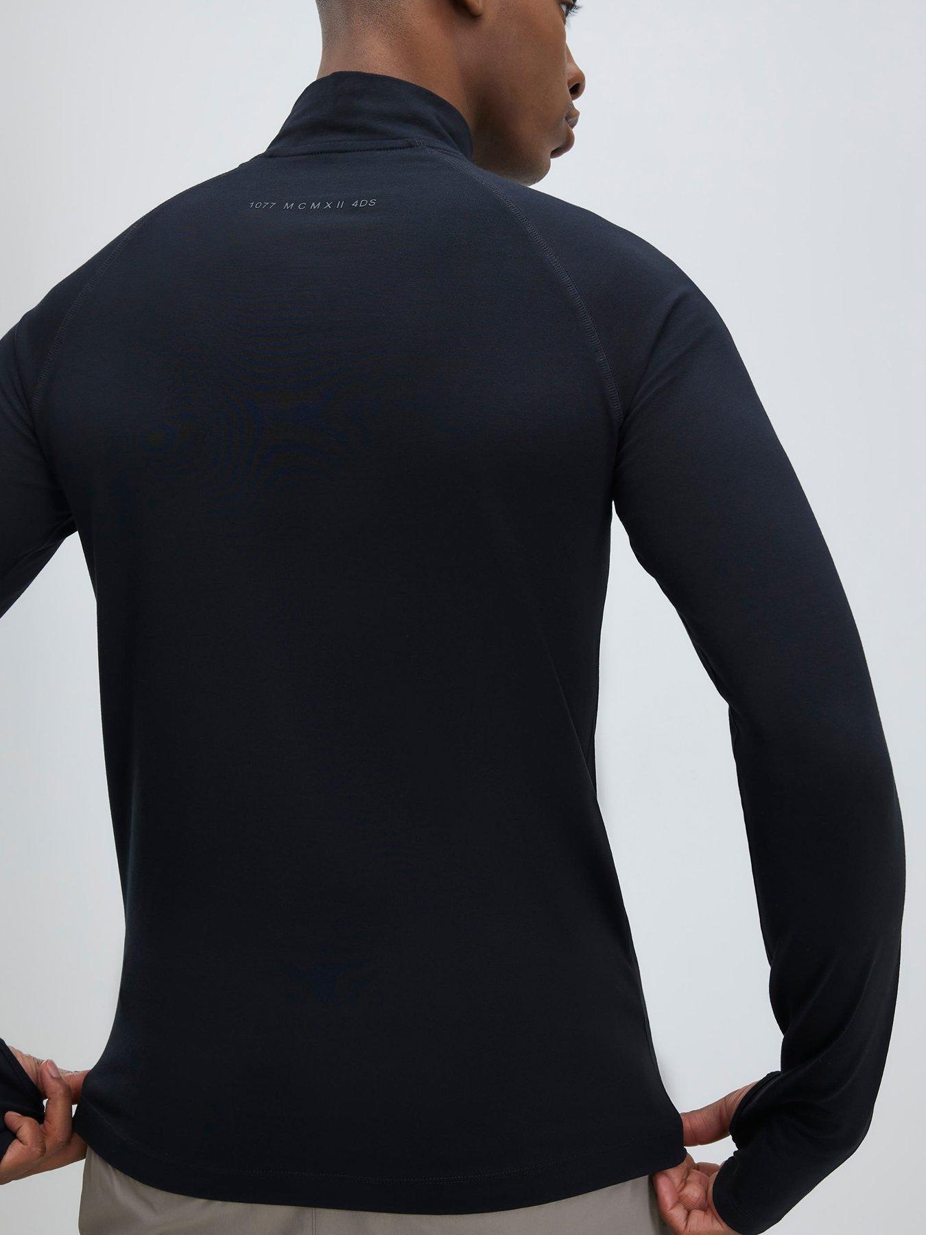  image of river-island-quarter-zip-funnel-sweatshirt-black