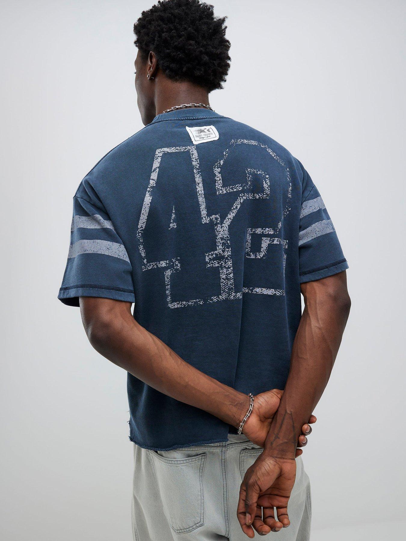 stillFront image of river-island-oversized-fit-saint-valley-t-shirt-blue