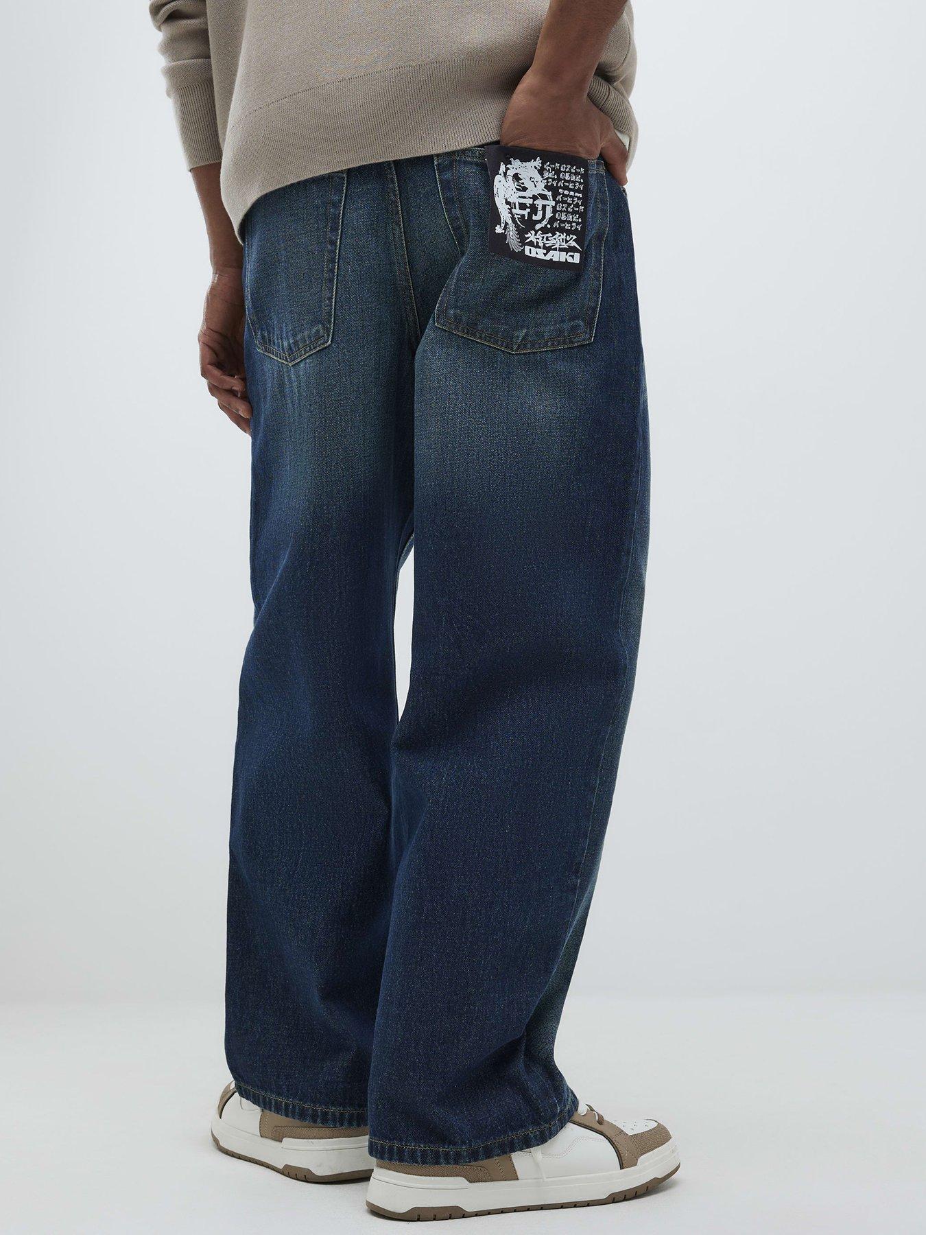 stillFront image of river-island-baggy-fit-jeans-blue