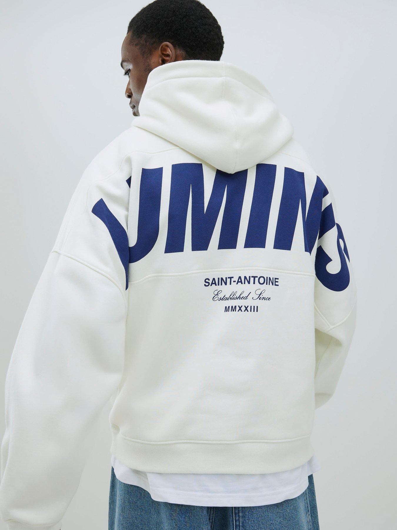  image of river-island-oversized-fit-italic-luminis-hoodie-cream