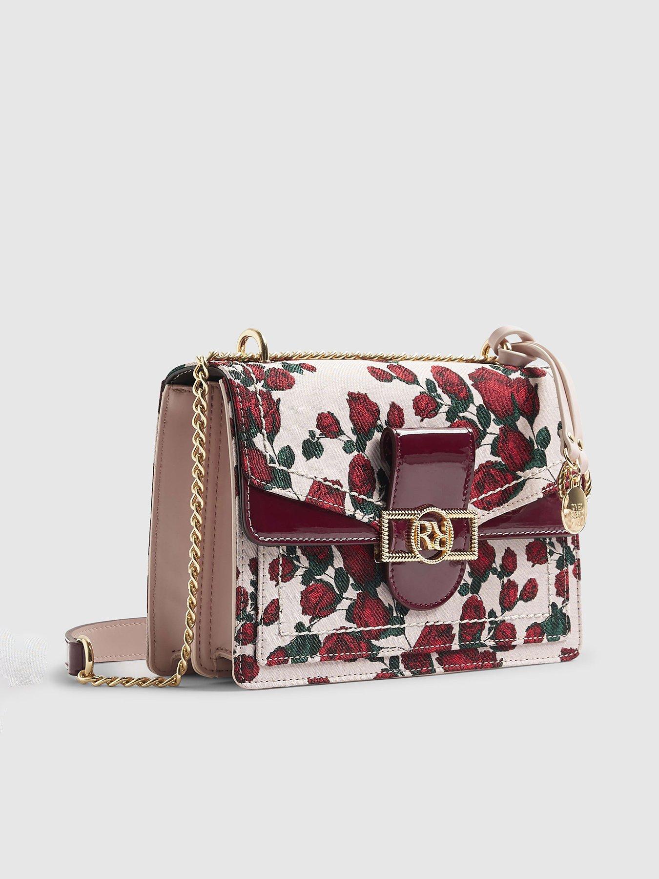  image of river-island-floral-rr-panelled-shoulder-bag-pink