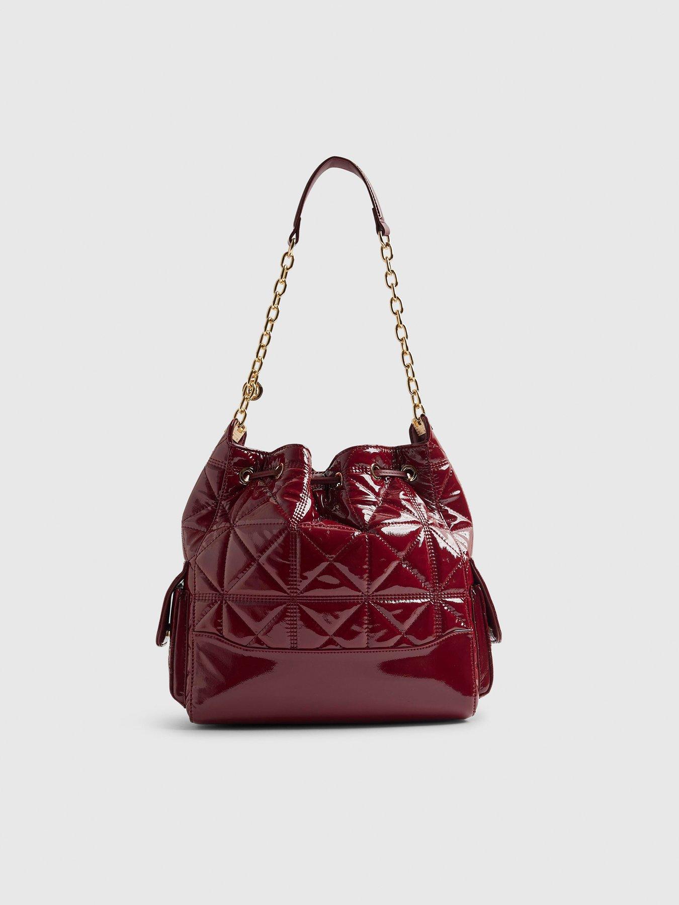  image of river-island-quilted-chain-handle-slouch-bag-red