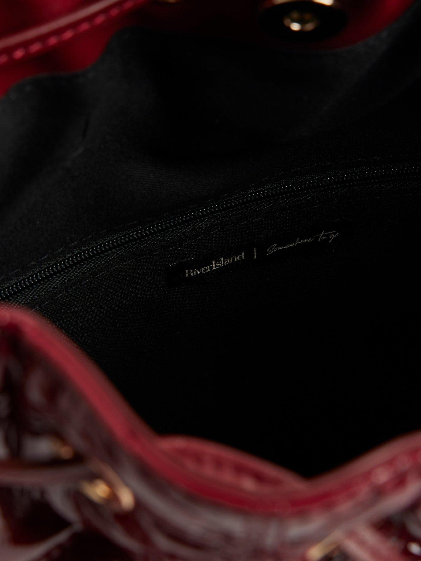  image of river-island-quilted-chain-handle-slouch-bag-red