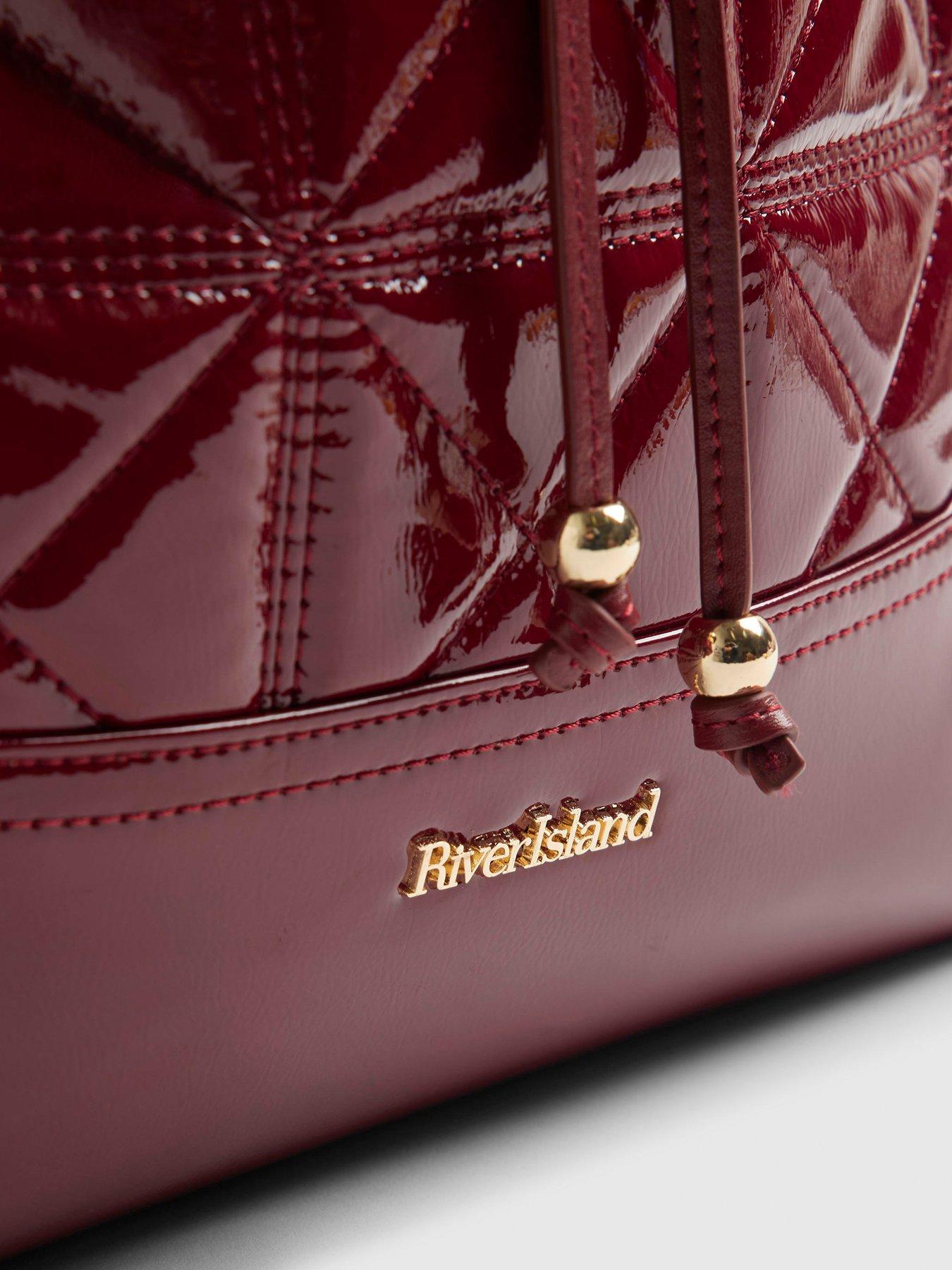  image of river-island-quilted-chain-handle-slouch-bag-red