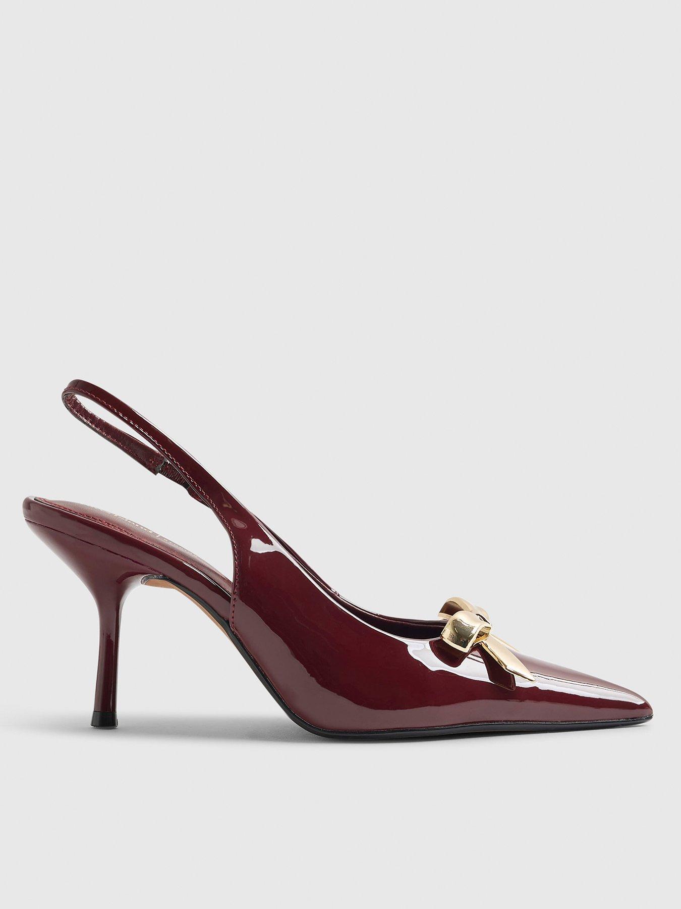 stillFront image of river-island-metal-bow-court-heels-red