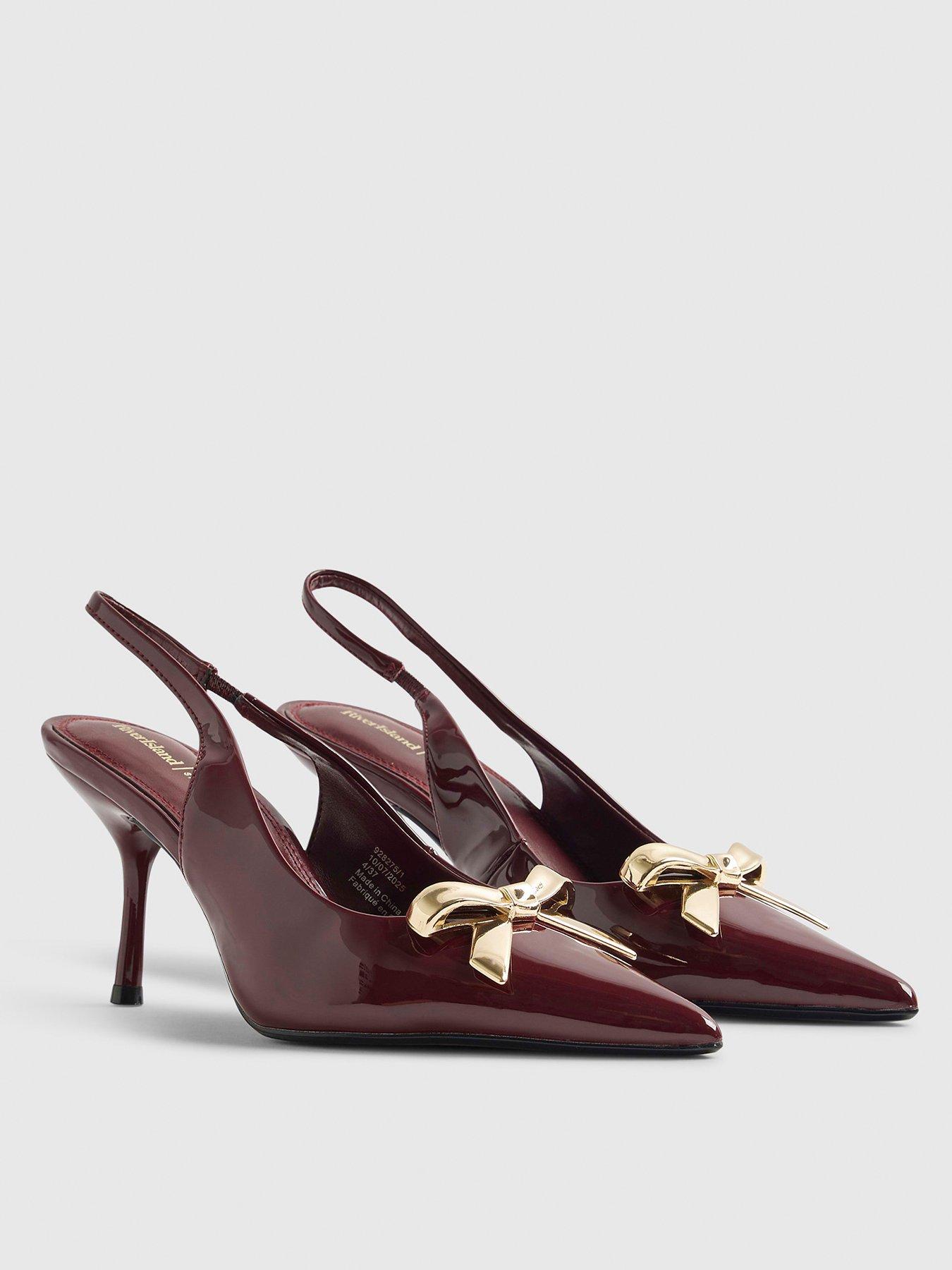  image of river-island-metal-bow-court-heels-red