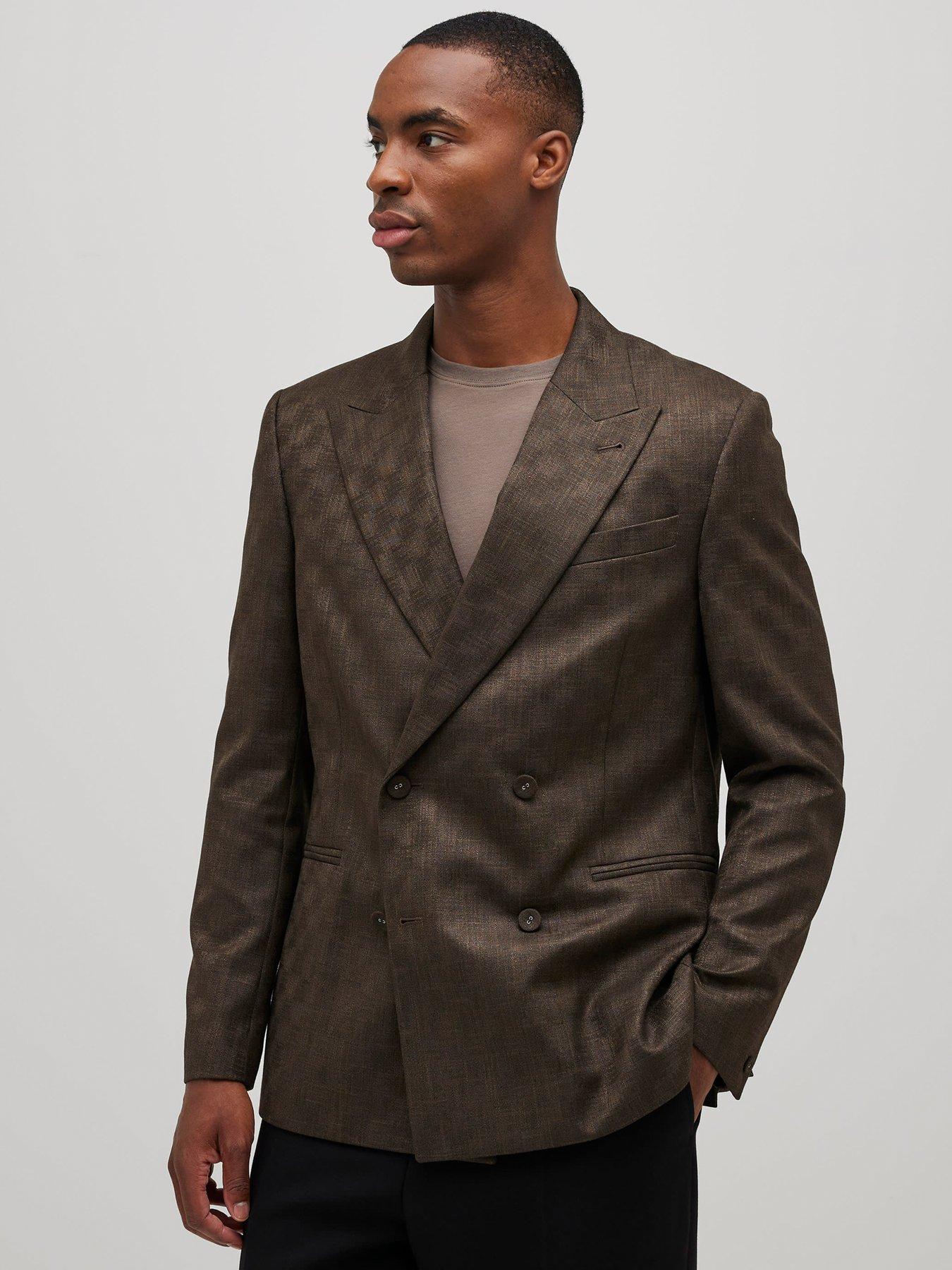 River Island Checkerboard Blazer Jacket - Brown