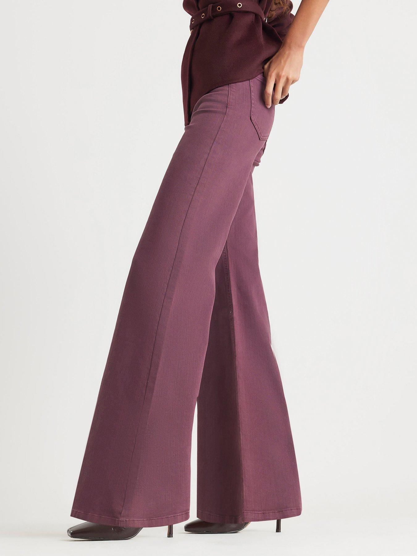  image of river-island-high-rise-palazzo-jeans-purple