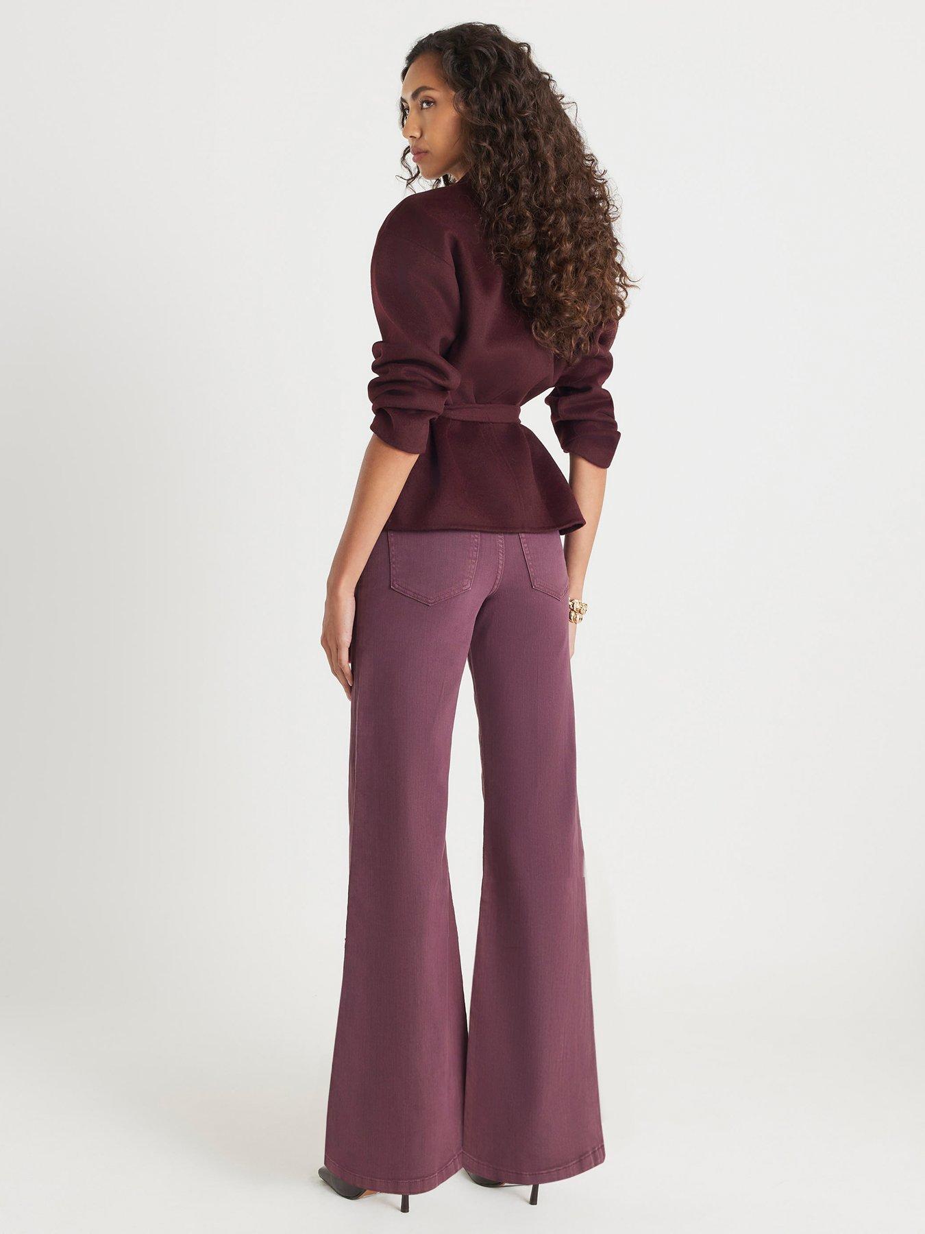 stillFront image of river-island-high-rise-palazzo-jeans-purple