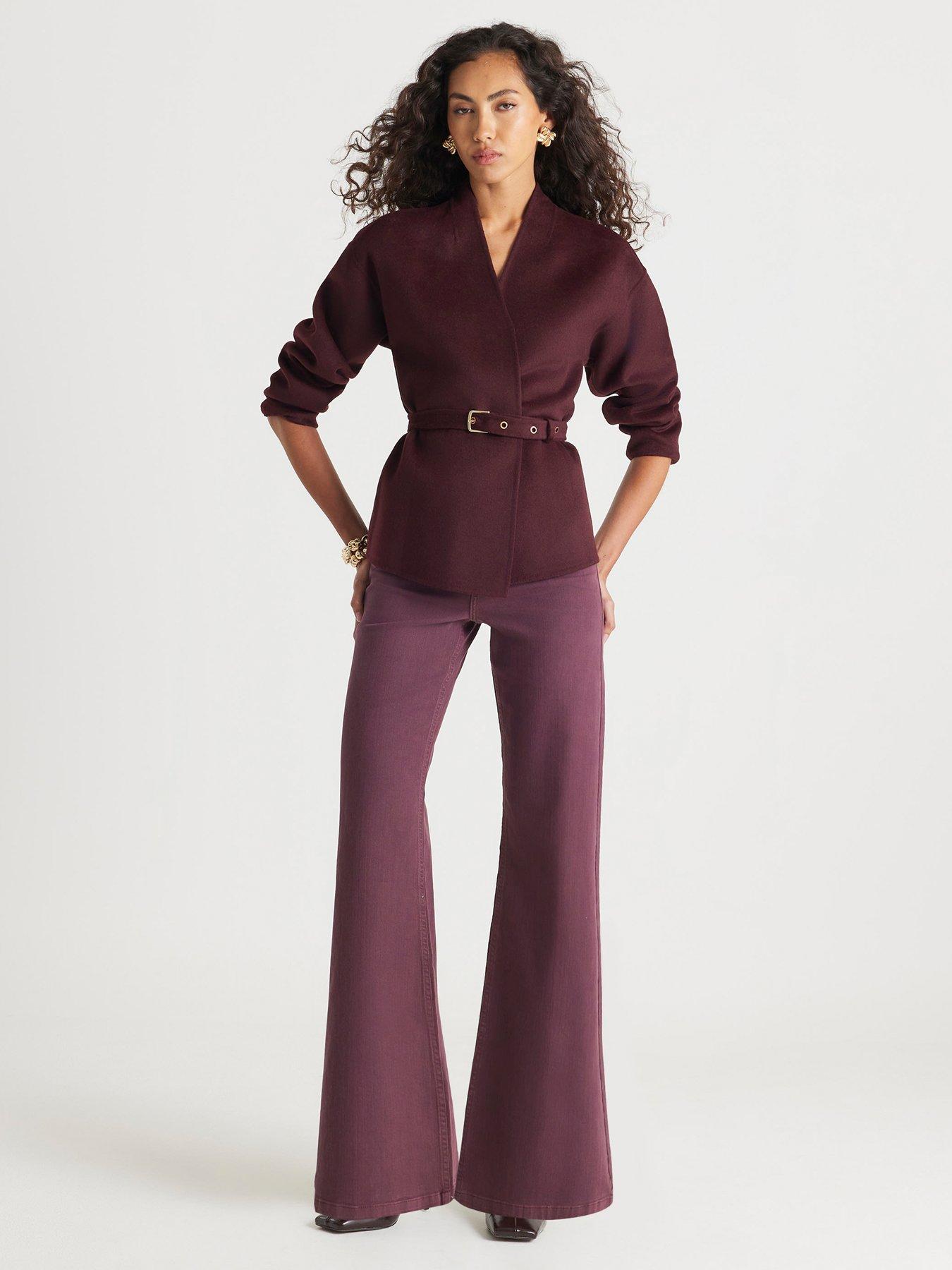  image of river-island-high-rise-palazzo-jeans-purple