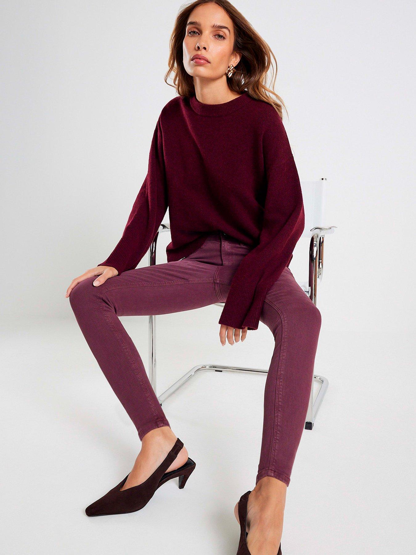  image of river-island-skinny-jeans-purple