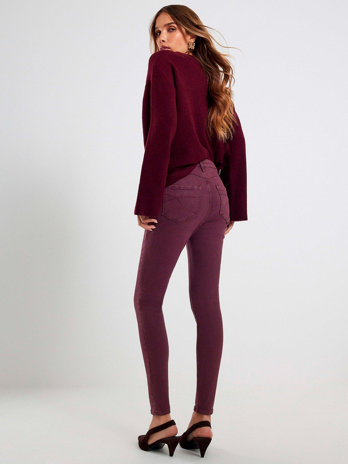  image of river-island-skinny-jeans-purple
