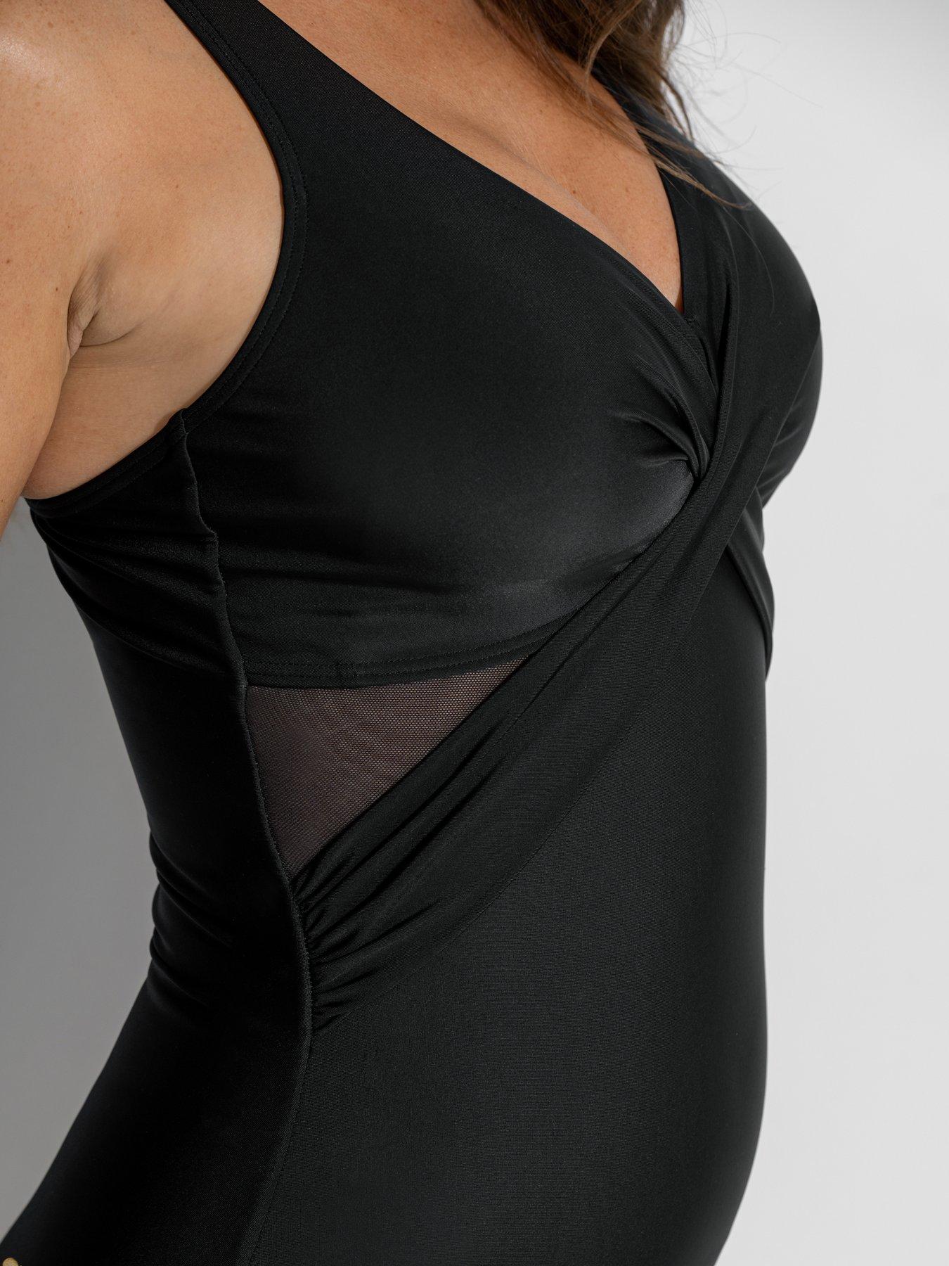 Image 2 of 4 of Pour Moi Mesh Twist Front Full Control Non-Wired Swimsuit