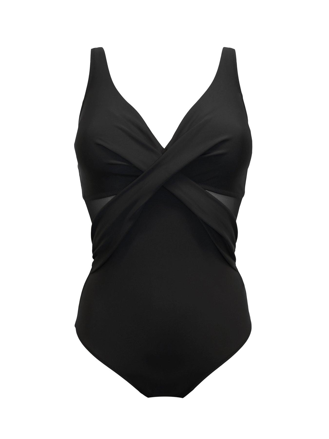 Image 3 of 4 of Pour Moi Mesh Twist Front Full Control Non-Wired Swimsuit