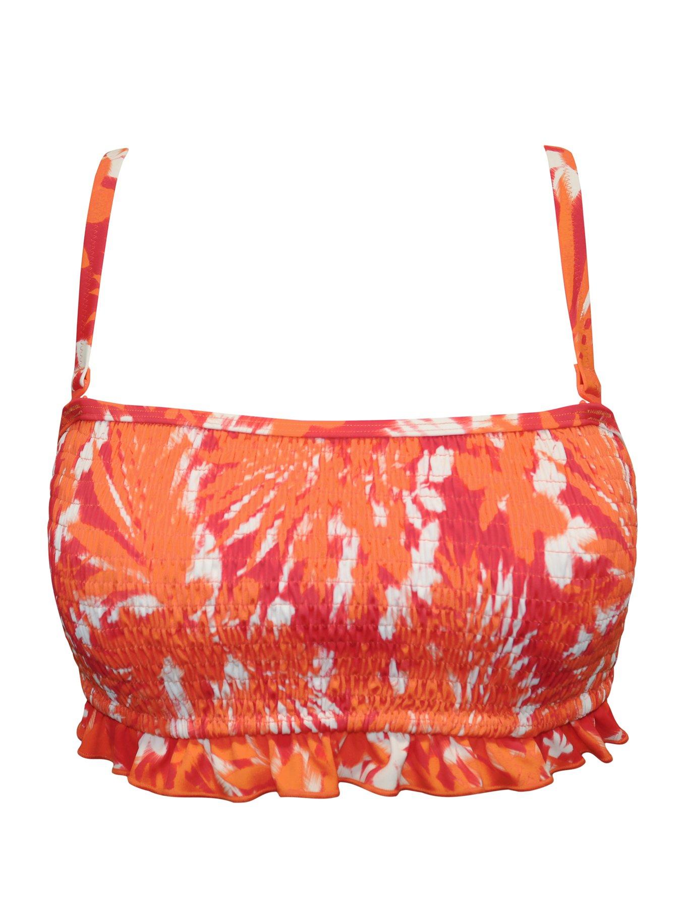Image 3 of 4 of Pour Moi Free Spirit Strapless Underwired Bikini Top - Orange Tropical&nbsp;