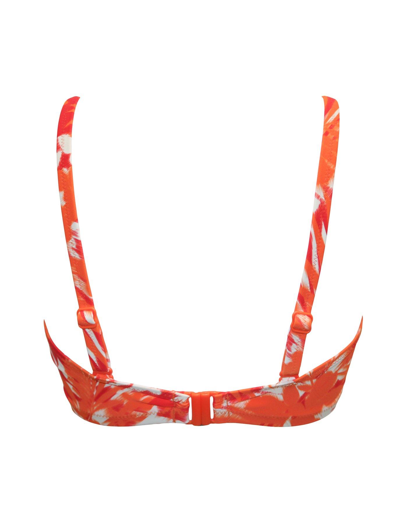 Image 4 of 4 of Pour Moi Free Spirit Strapless Underwired Bikini Top - Orange Tropical&nbsp;