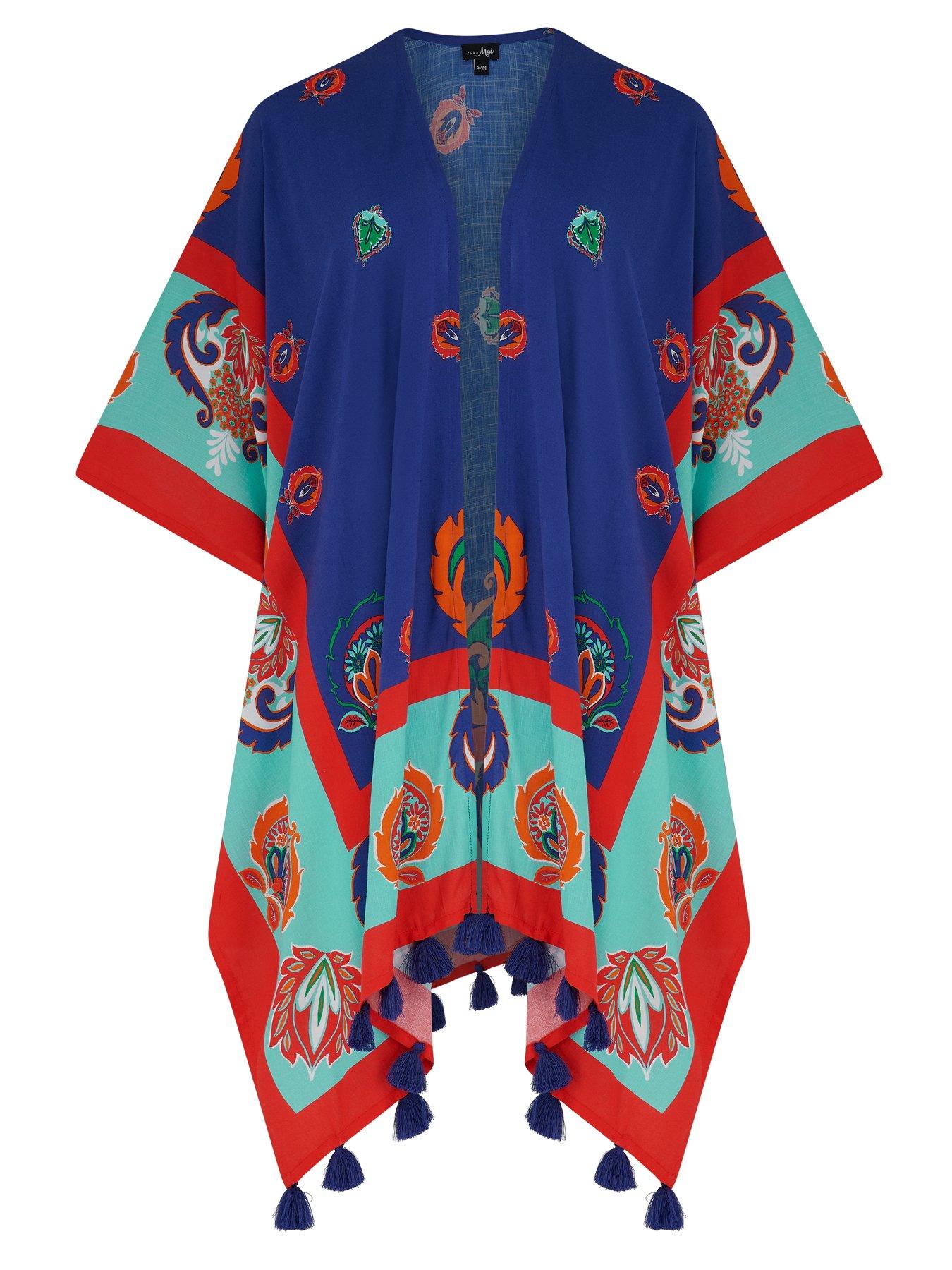  image of pour-moi-woven-tassel-kimono