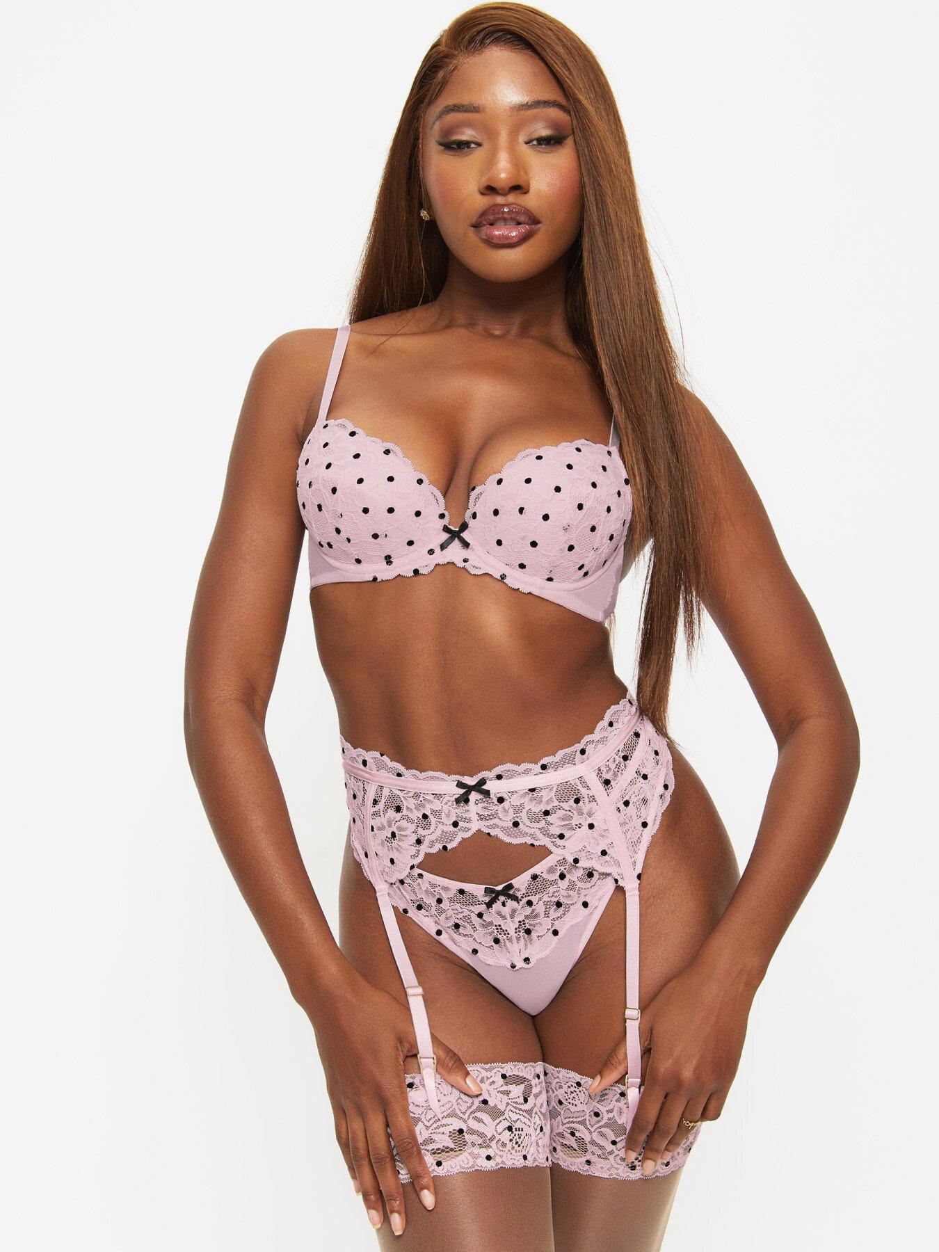Image 3 of 4 of Ann Summers Sexy Lace Flocked Spot Suspender Belt