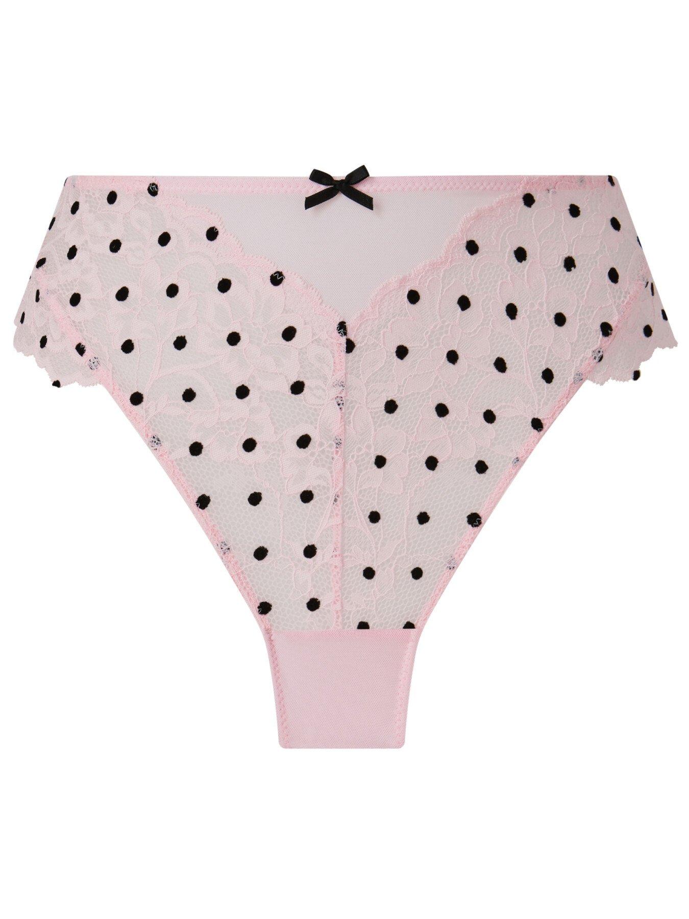 Image 4 of 4 of Ann Summers Sexy Lace Flocked Spot High Waist Brazilian