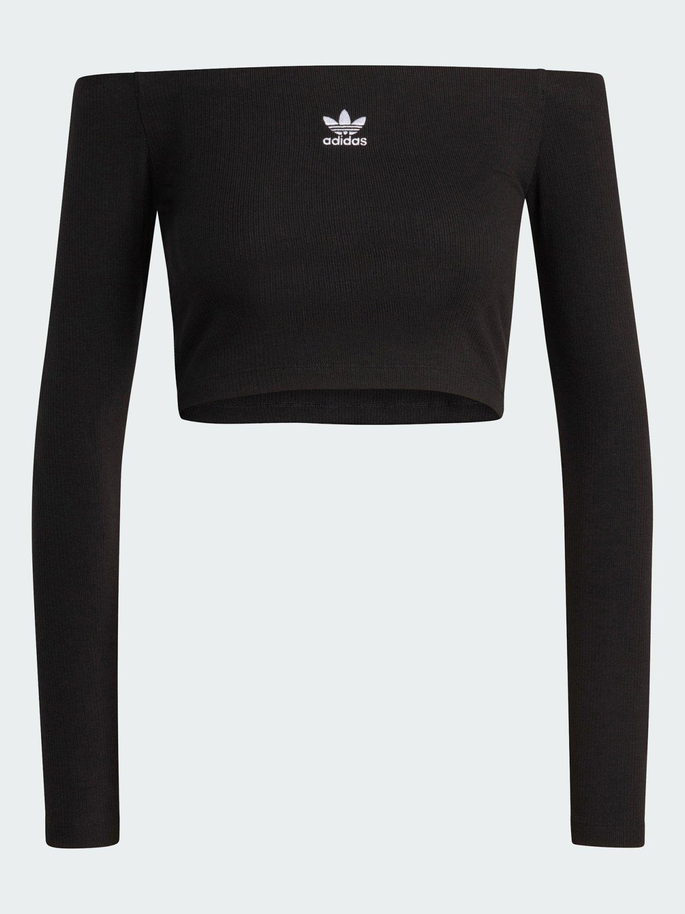 Image 5 of 5 of adidas Originals Essentials Rib Off Shoulder Longsleeve T-Shirt