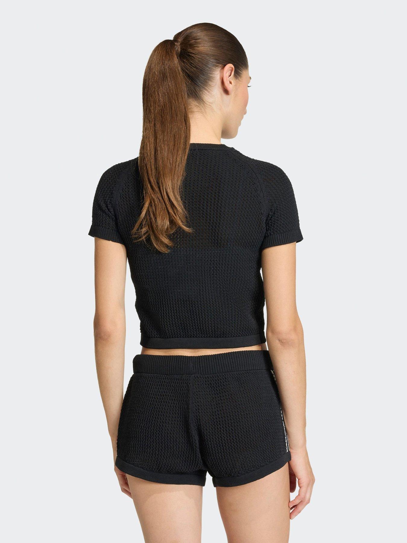 Image 2 of 5 of adidas Originals Knitted Crochet Cali Tee