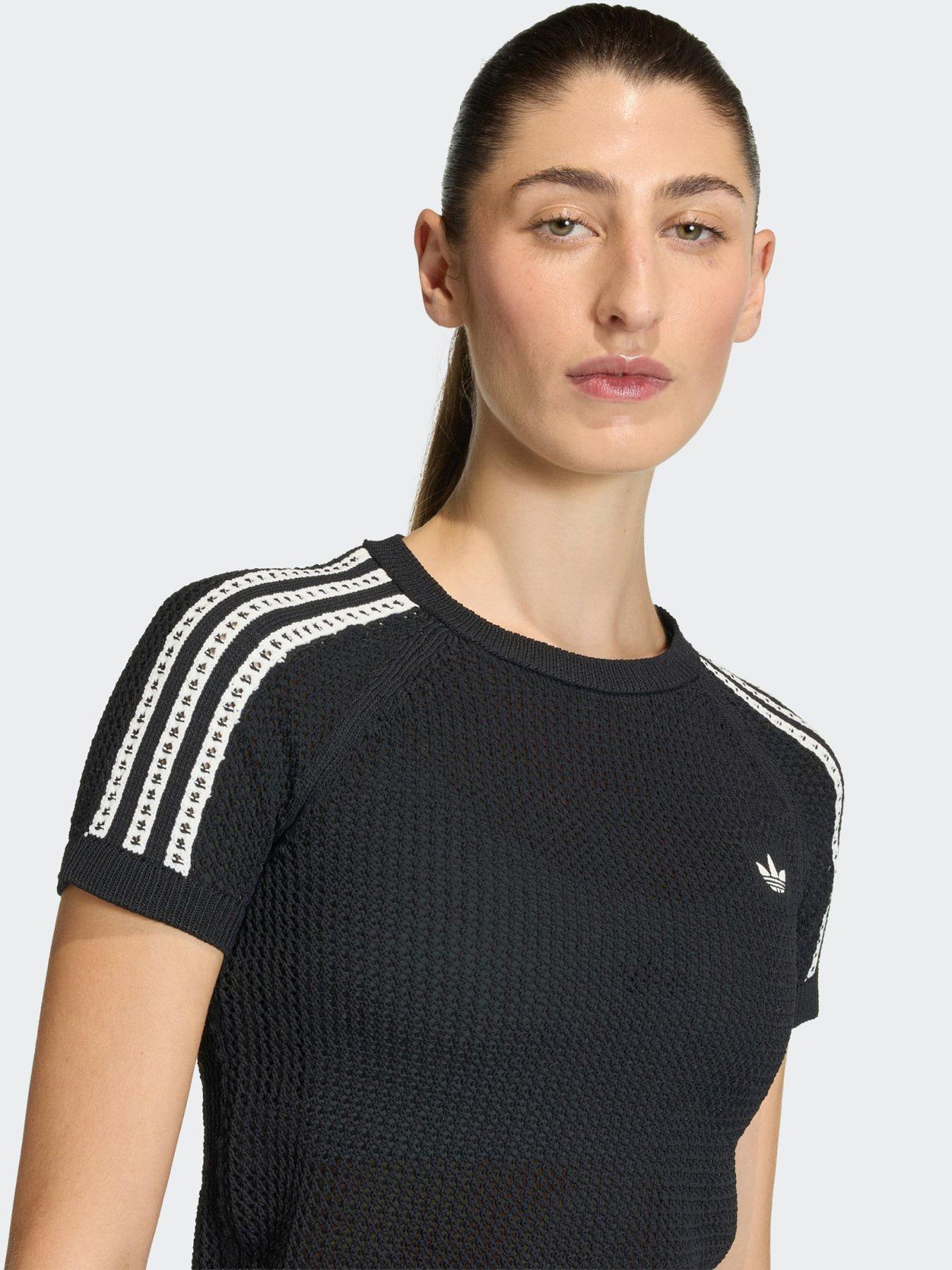 Image 3 of 5 of adidas Originals Knitted Crochet Cali Tee