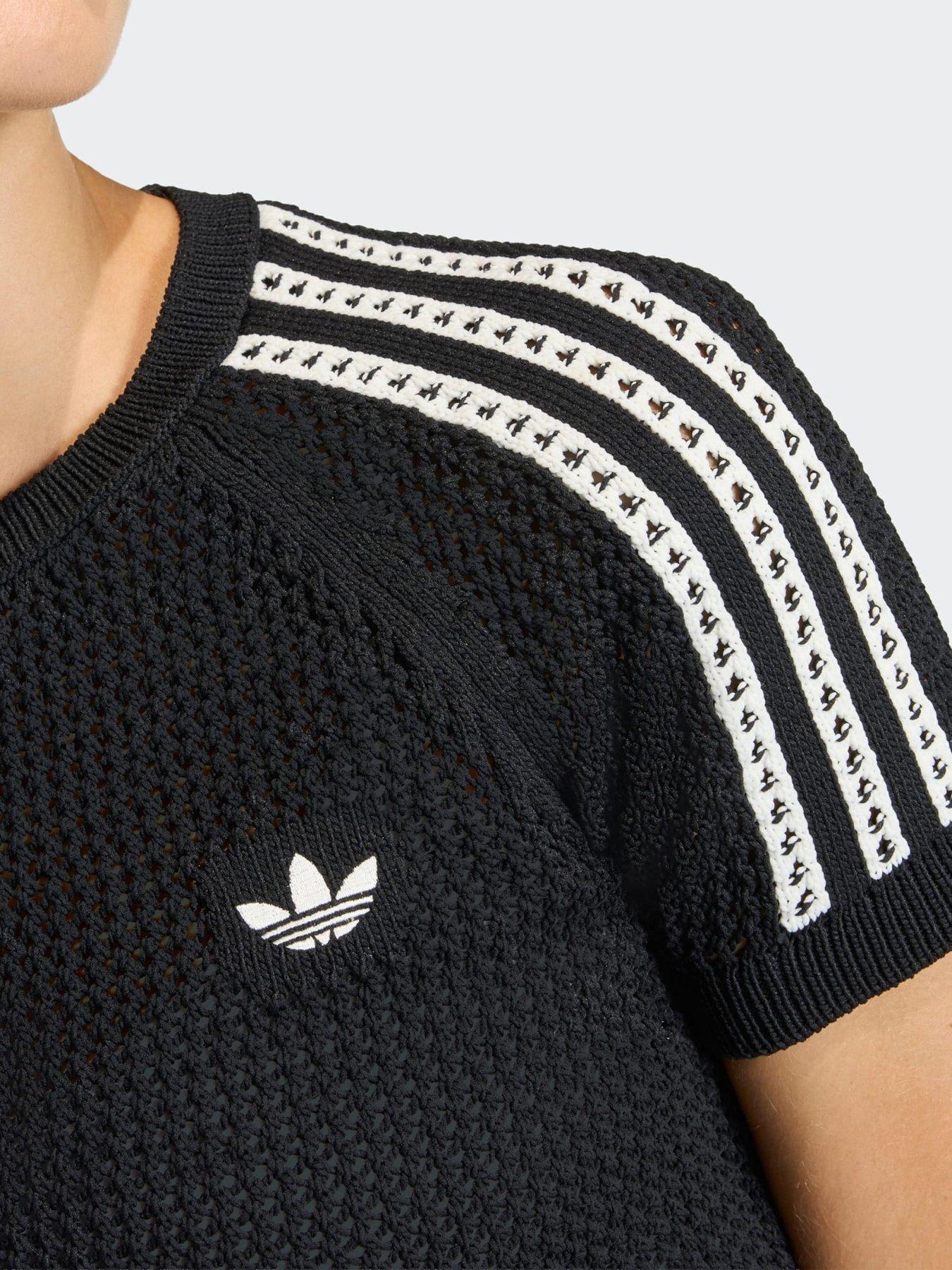 Image 4 of 5 of adidas Originals Knitted Crochet Cali Tee