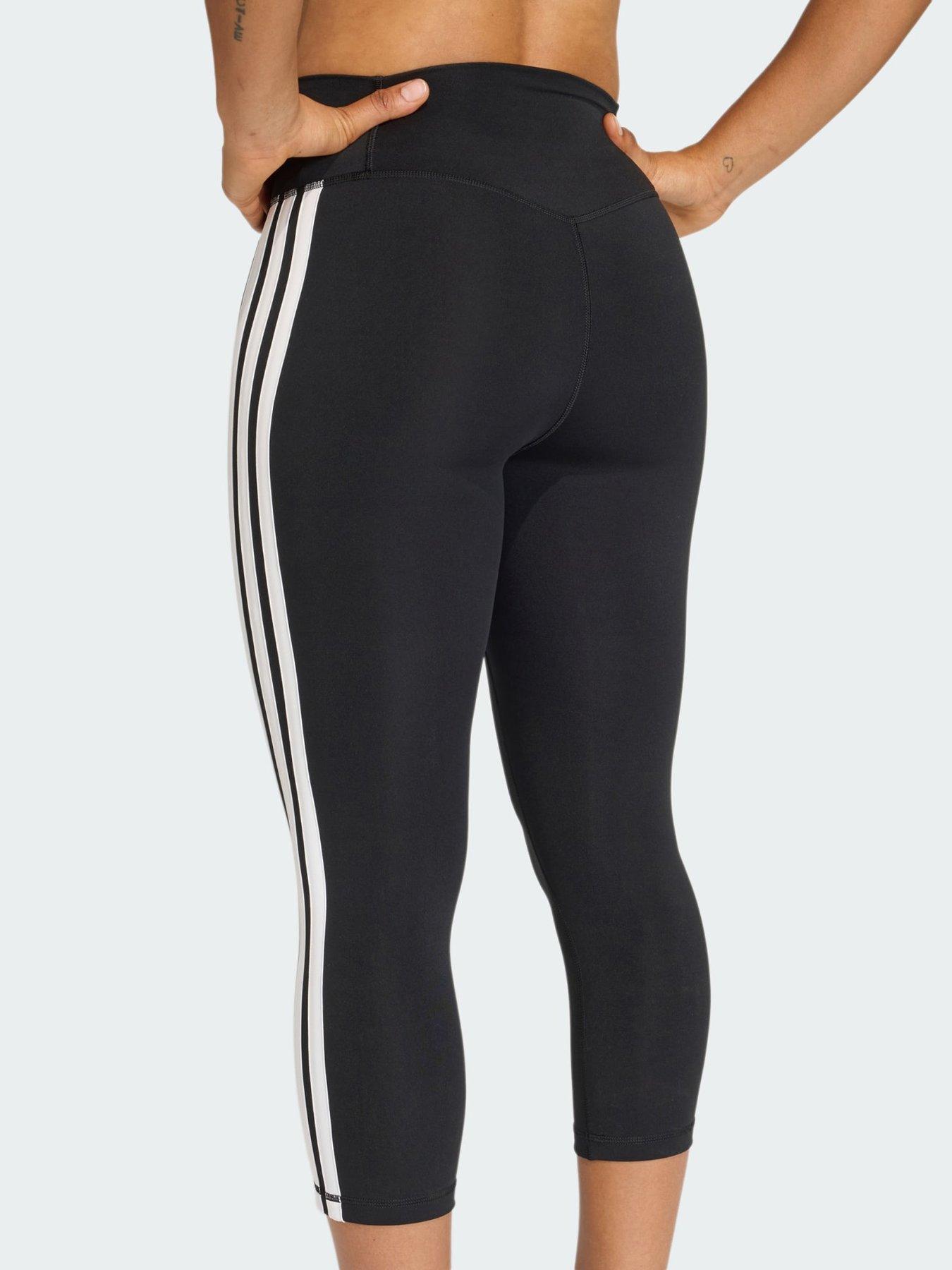 Image 4 of 5 of adidas Optime Essentials Workout 3-Stripes 3/4 Leggings