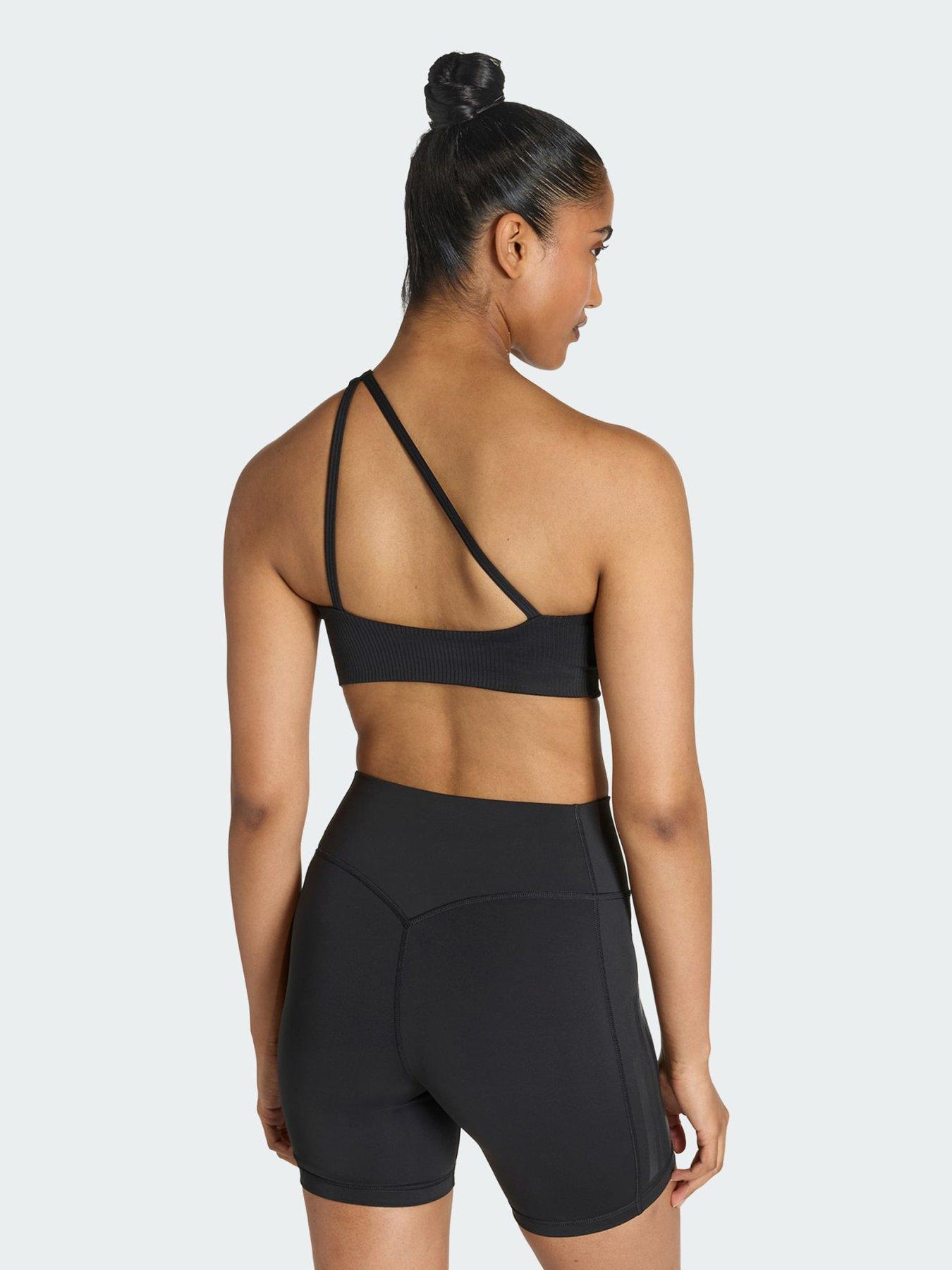 stillFront image of adidas-optime-workout-rib-one-shoulder-light-support-bra