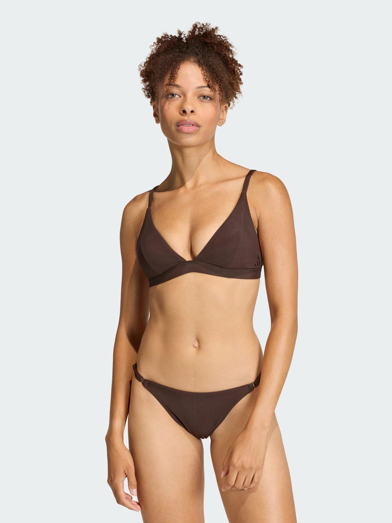 Image 3 of 5 of adidas Iconisea Ribbed Padded Triangle Bikini Top
