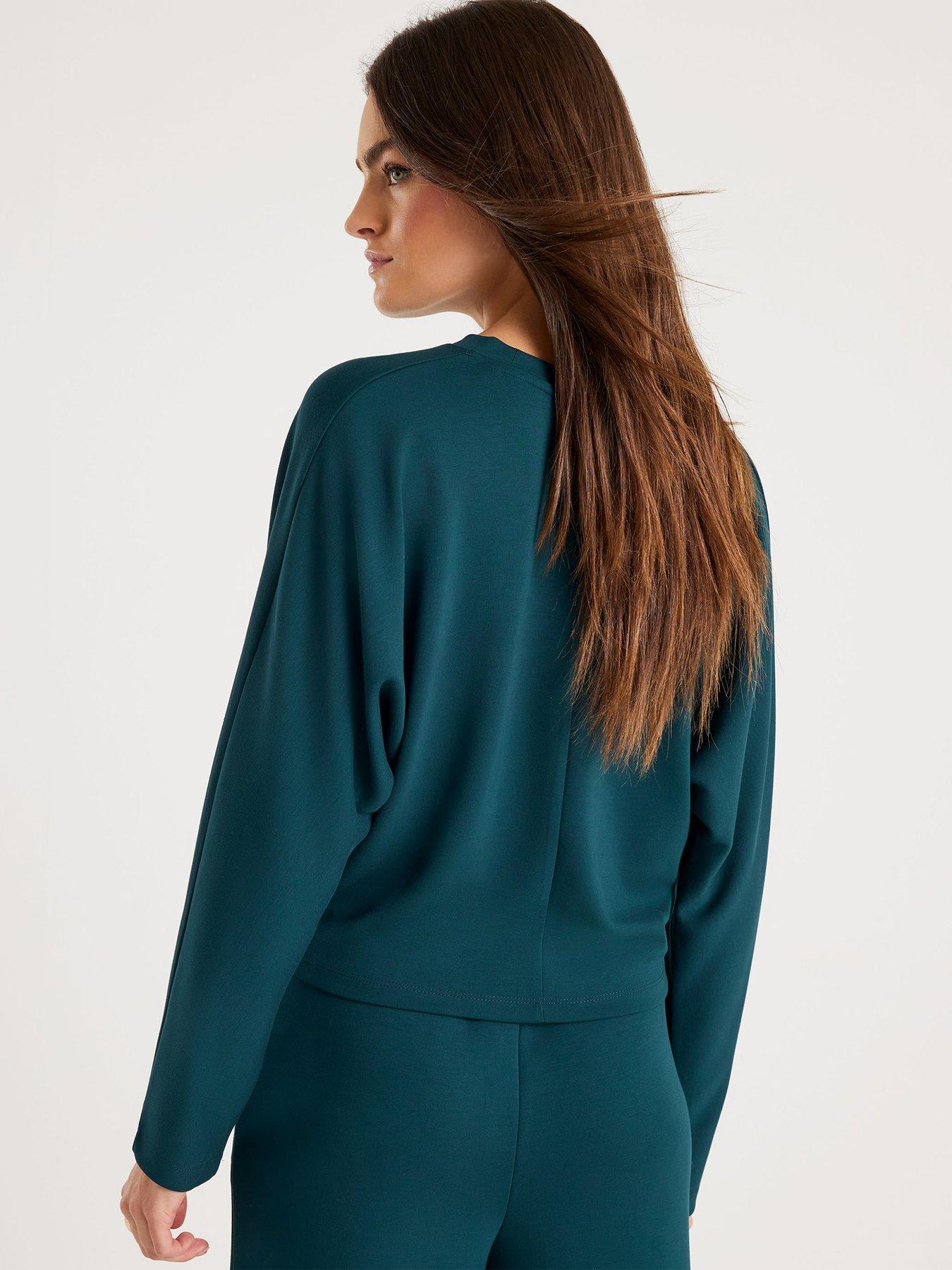 stillFront image of river-island-premium-batwing-sleeve-sweatshirt-green