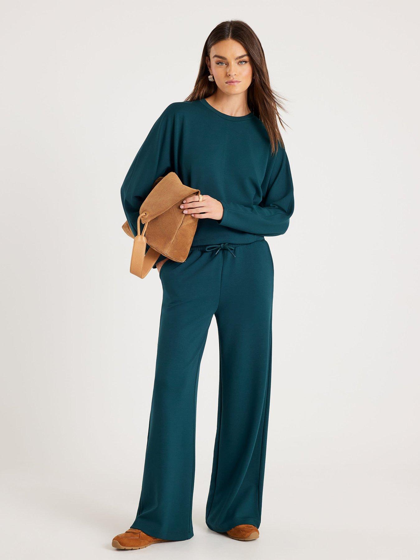  image of river-island-premium-batwing-sleeve-sweatshirt-green