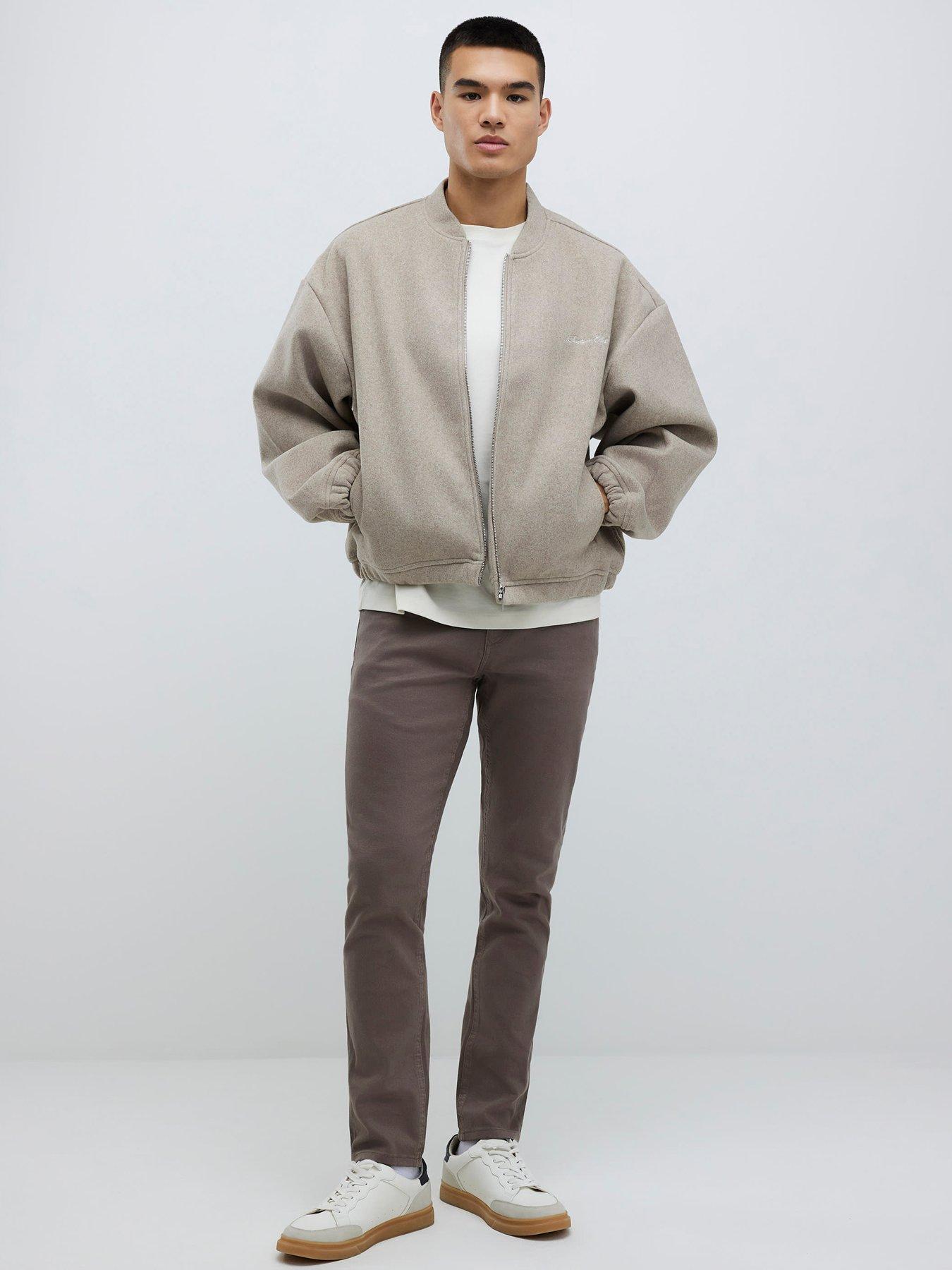 Image 1 of 4 of River Island Slim Fit Washed Jeans - Brown