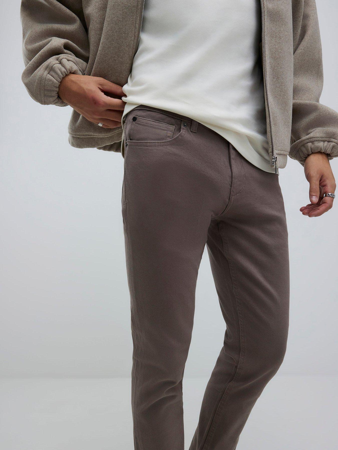 Image 4 of 4 of River Island Slim Fit Washed Jeans - Brown