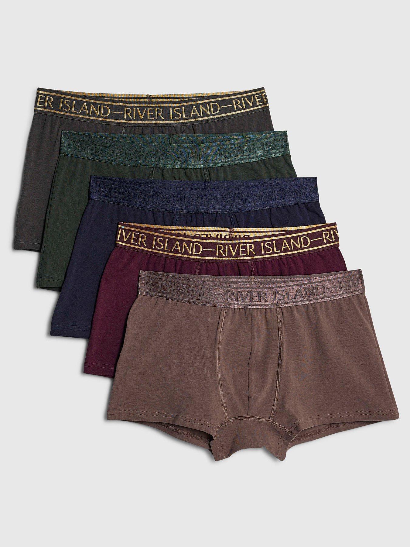 River Island Multicoloured Pack Of 5 Underwear Trunks - Assorted