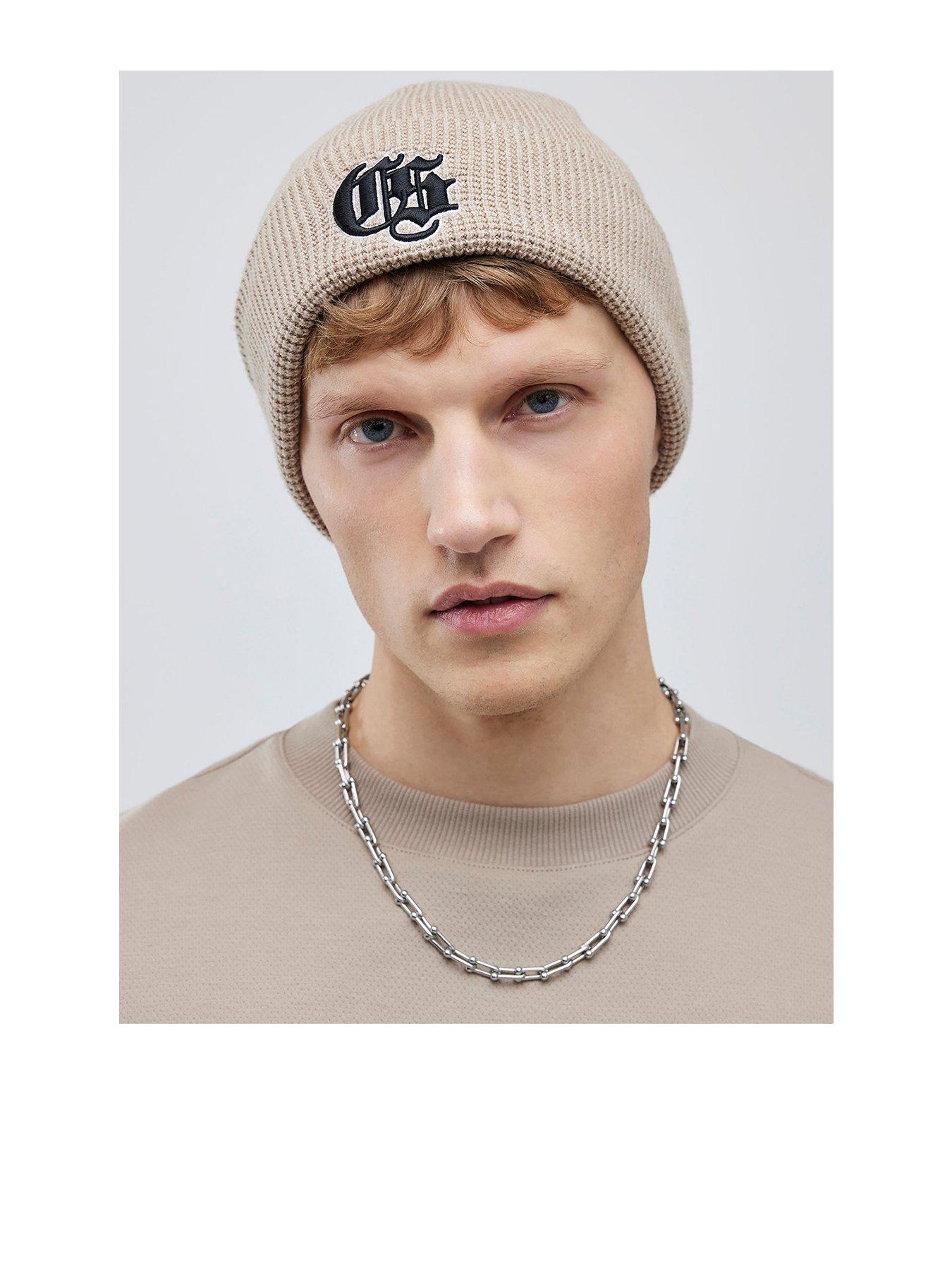  image of river-island-gothic-waffle-beanie-hat