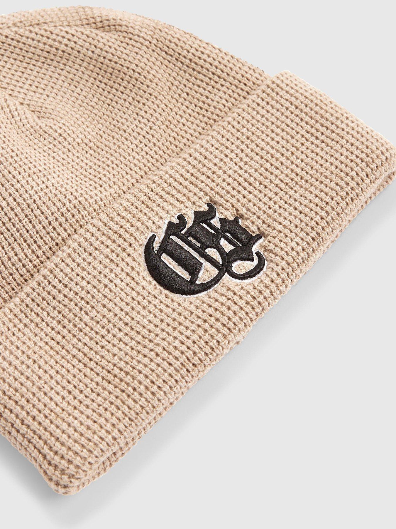  image of river-island-gothic-waffle-beanie-hat