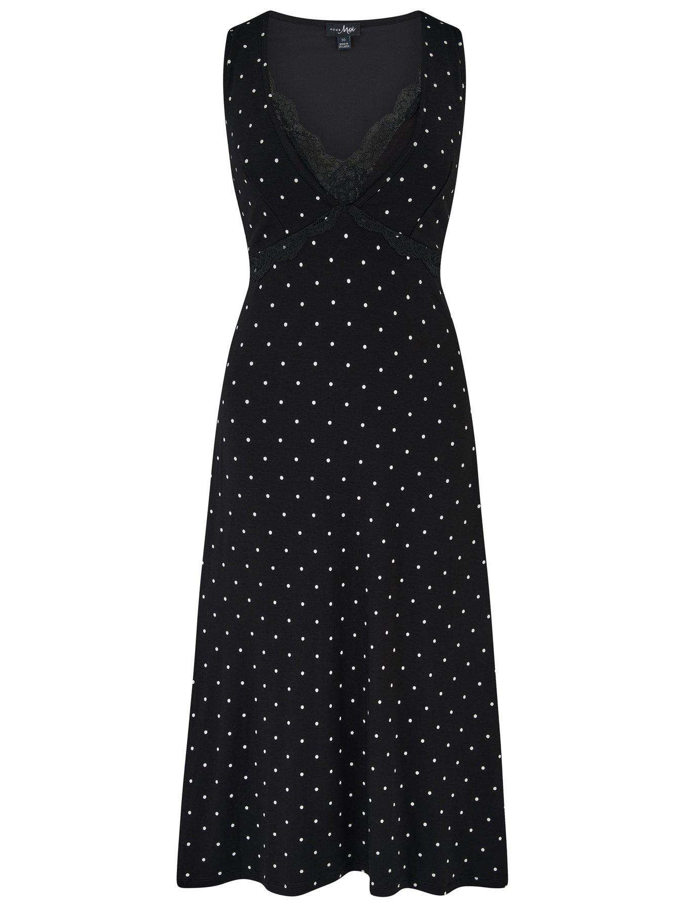 Image 3 of 4 of Pour Moi Sofa Loves Lace Hidden Mesh Support Soft Jersey Midi Chemise