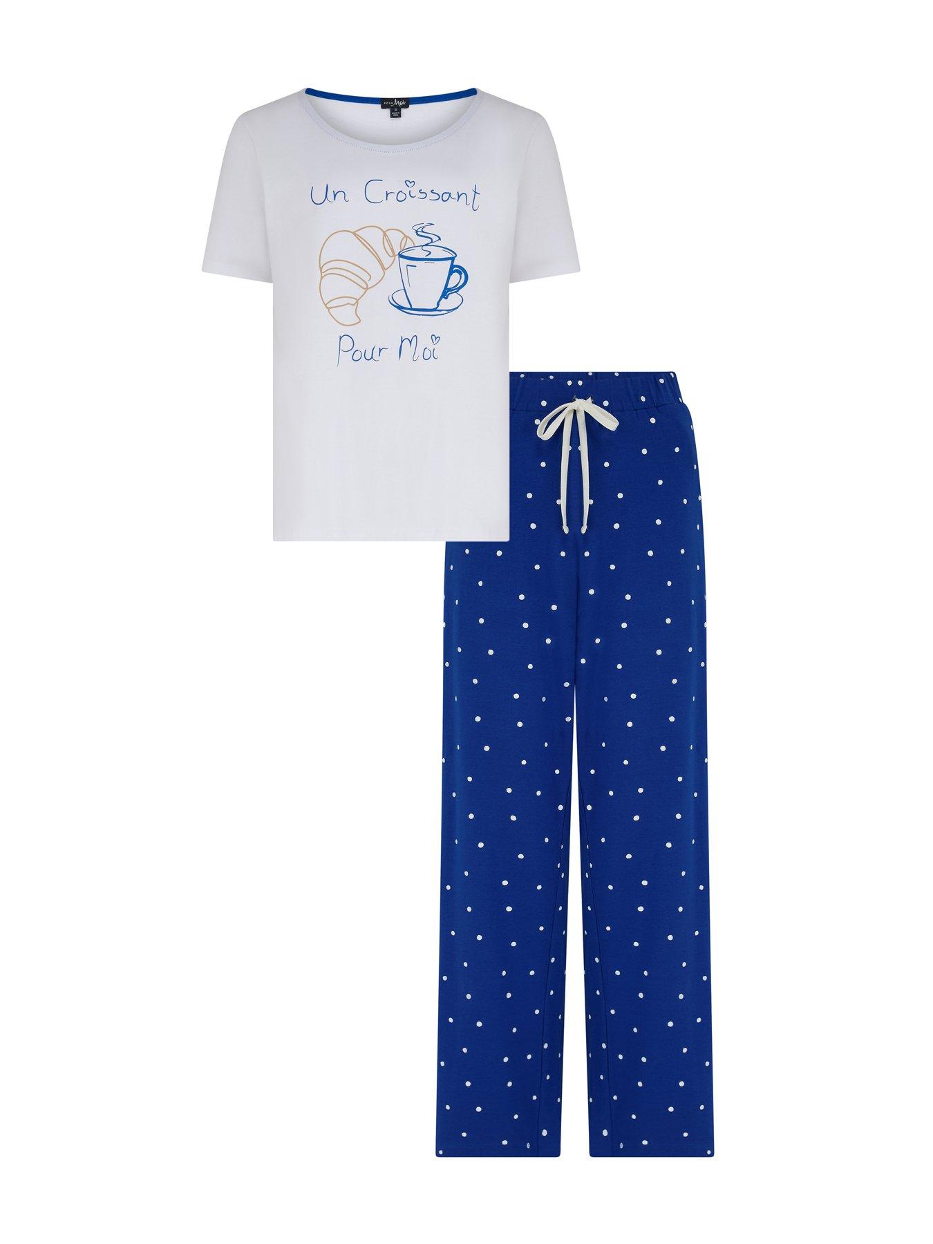 Image 4 of 4 of Pour Moi Cotton Jersey Croissant Trouser Pyjama Set