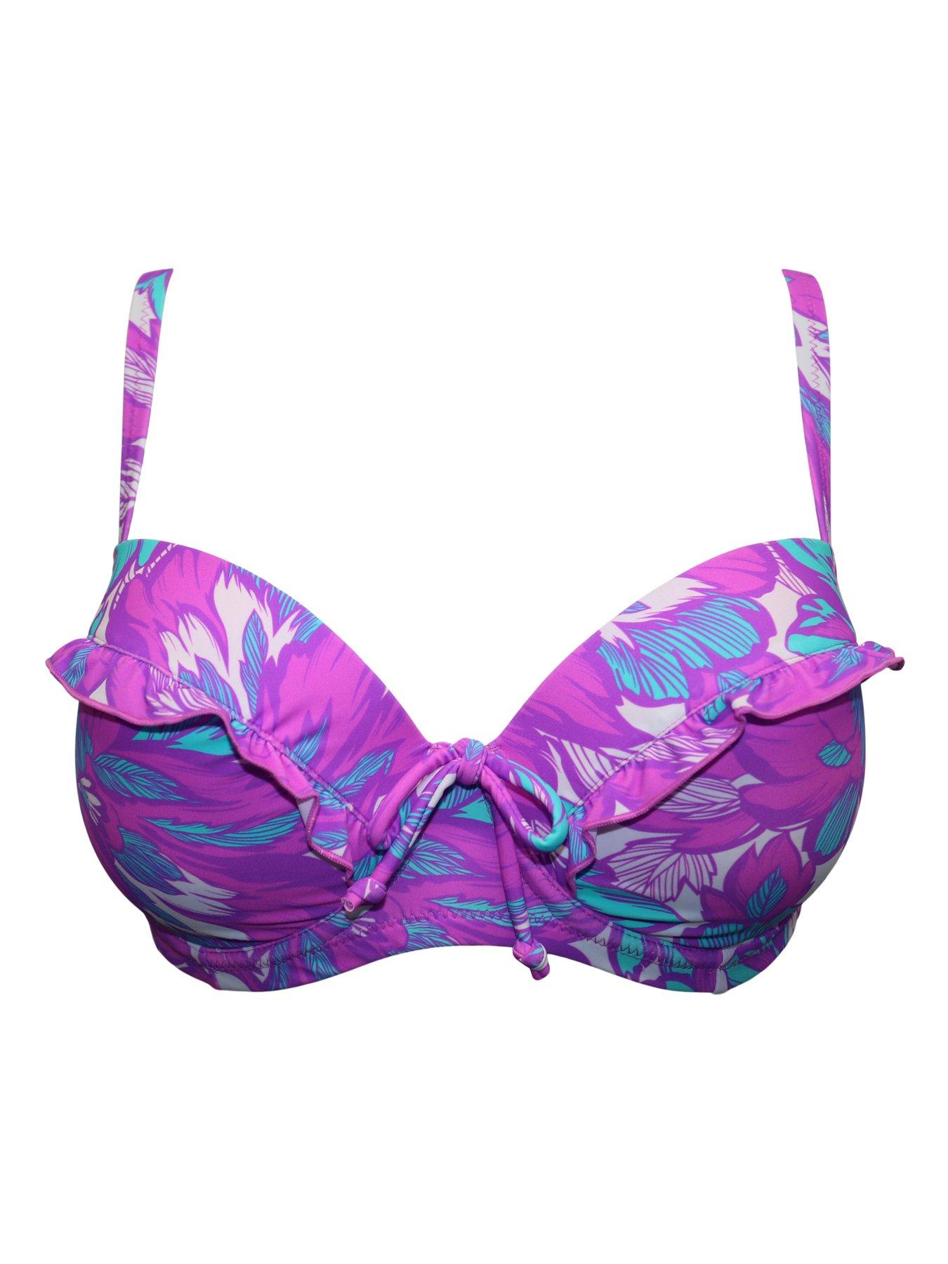  image of pour-moi-ocean-breeze-padded-underwired-frill-bikini-top