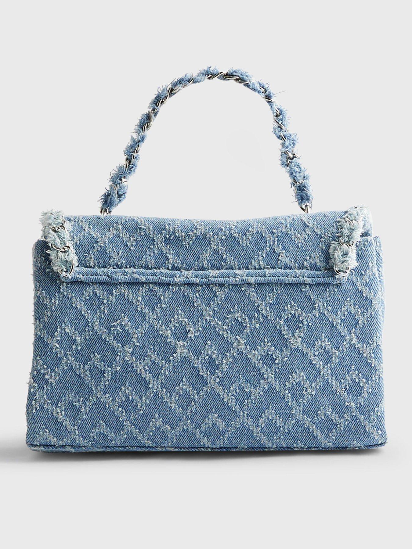  image of river-island-denim-front-flap-shoulder-bag-blue