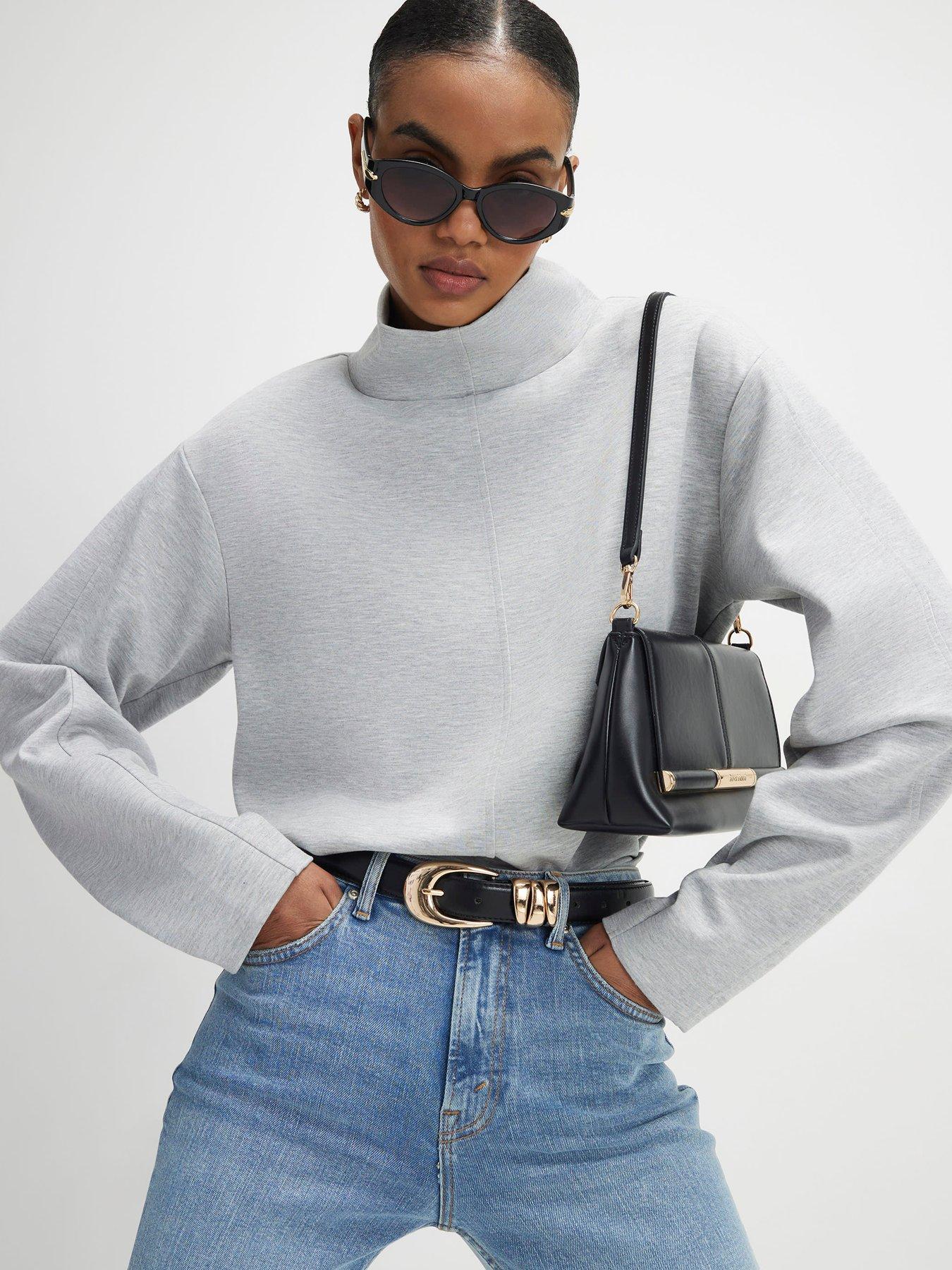  image of river-island-funnel-neck-top-grey