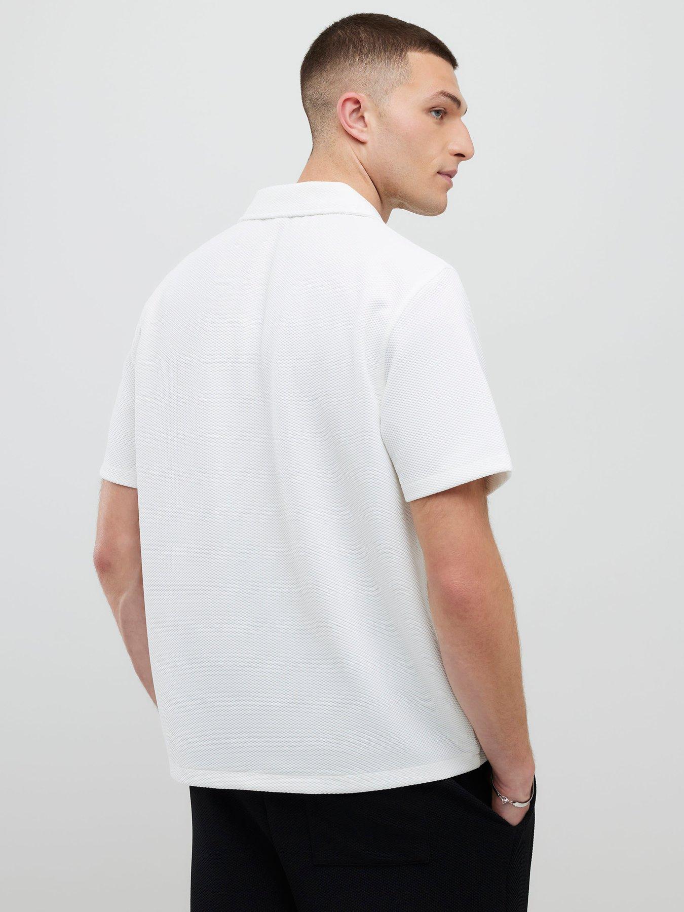 Image 2 of 4 of River Island Slim Fit Revere Shirt - White
