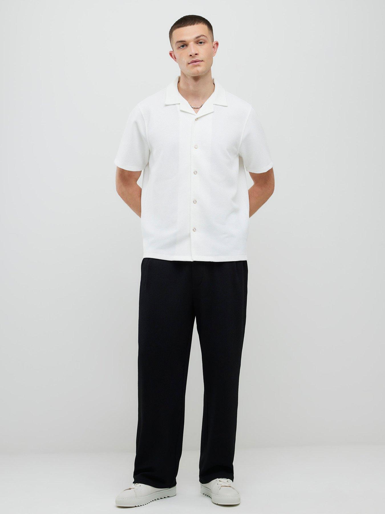 Image 3 of 4 of River Island Slim Fit Revere Shirt - White