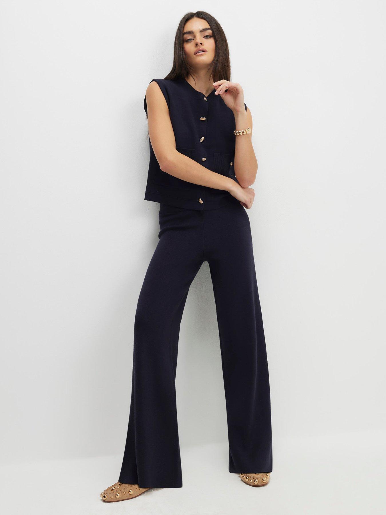  image of river-island-knitted-waistcoat-blue