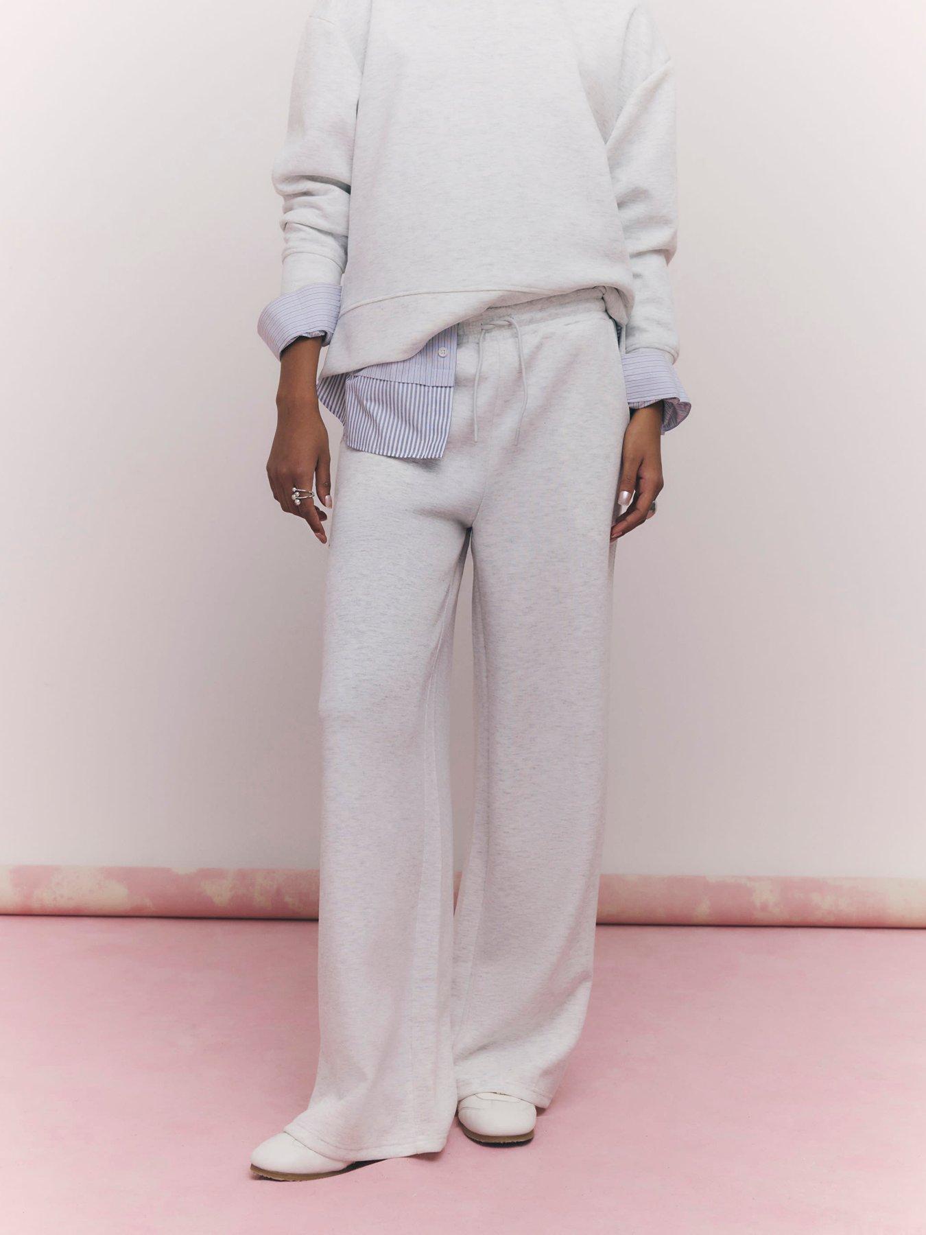 Image 1 of 4 of River Island Wide Leg Joggers - Grey