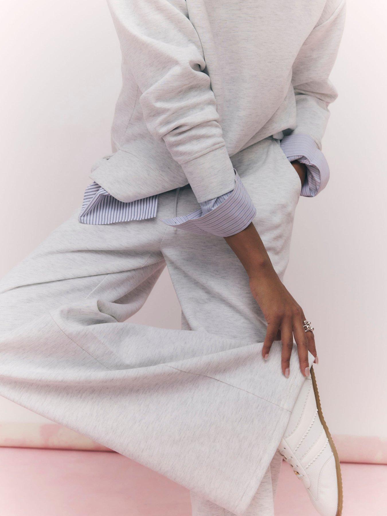 Image 4 of 4 of River Island Wide Leg Joggers - Grey