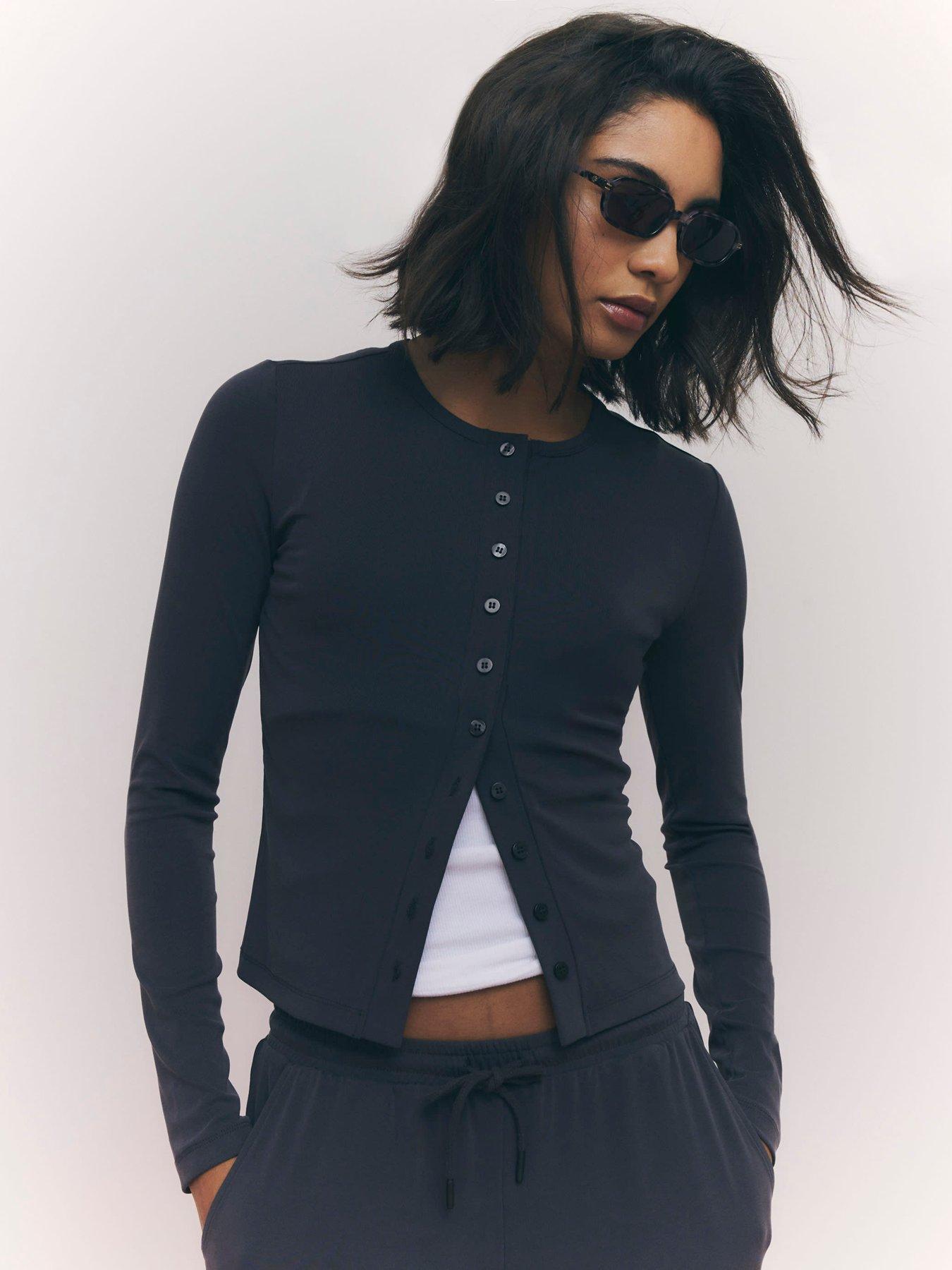 Image 1 of 4 of River Island Soft Touch Cardigan - Grey